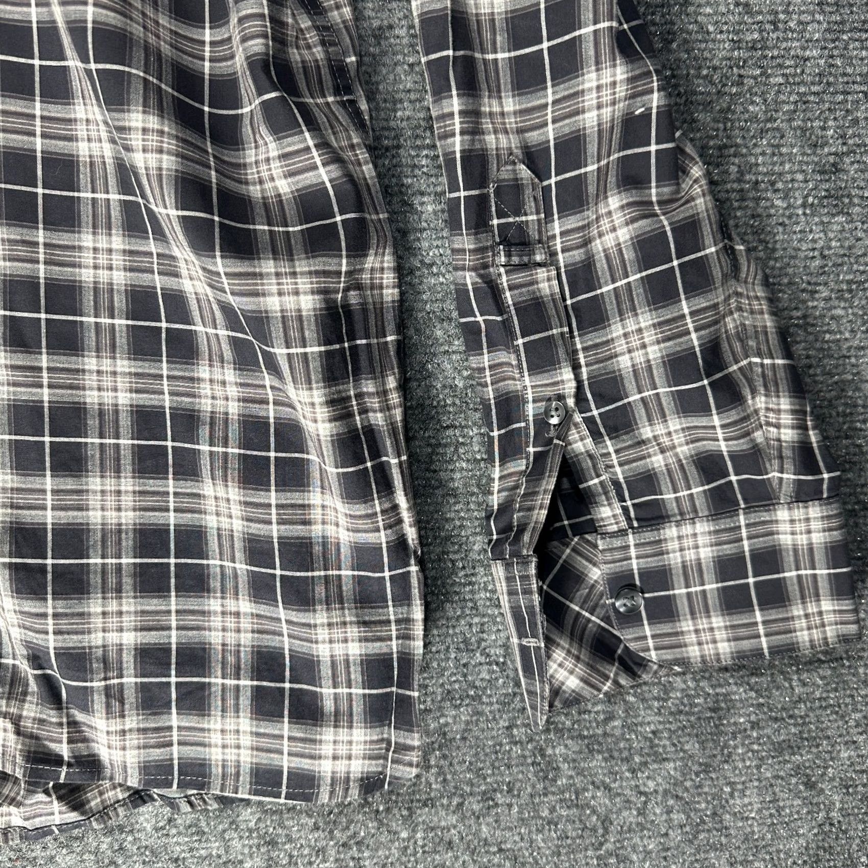 Vintage Hickey Freeman Shirt Mens XXL Gray Cotton Plaid Button Up Long Sleeve Size US XXL / EU 58 / 5 - 3 Thumbnail