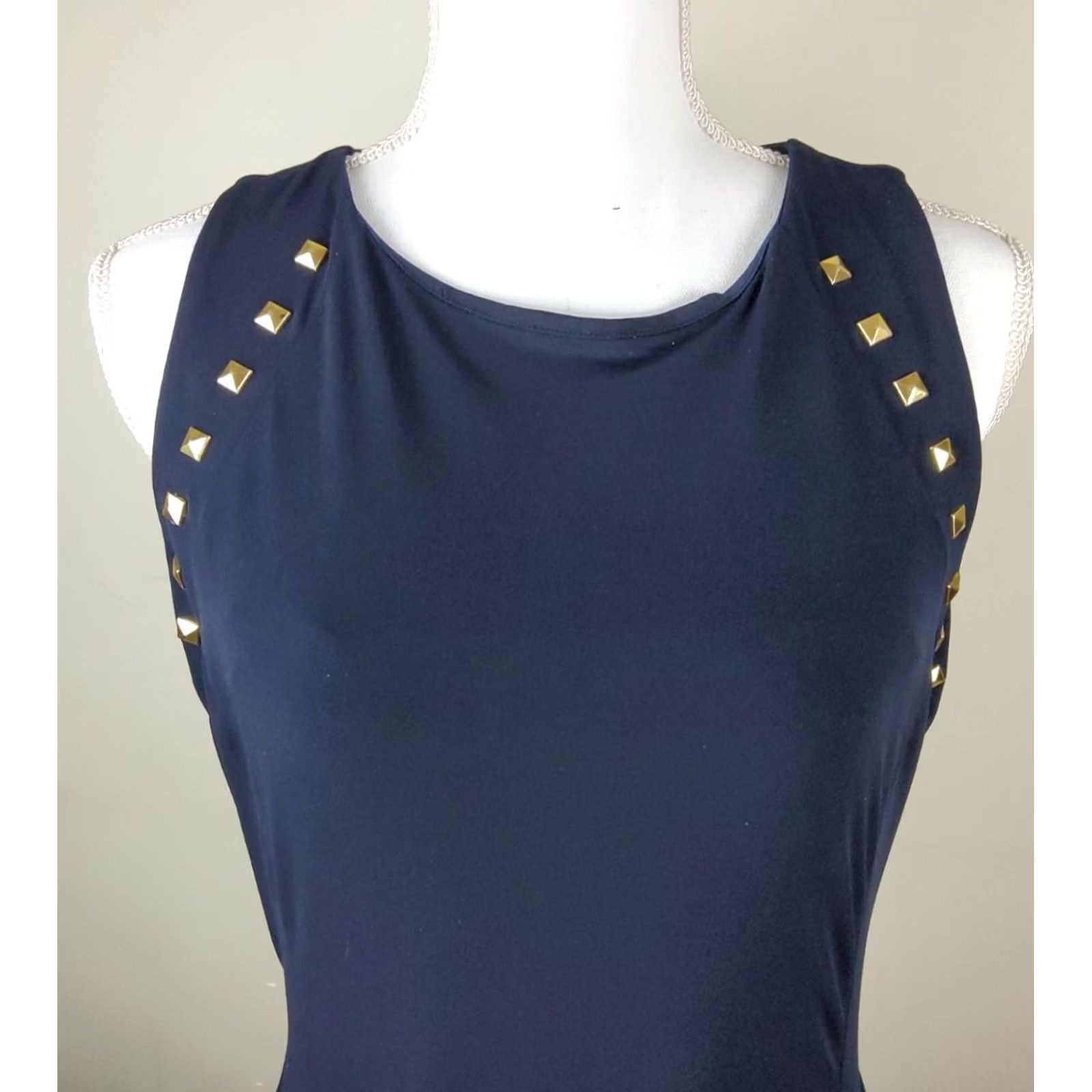 Michael Kors Michael Kors Women’s Studded Sleeveless Dress Navy Size L Size L / US 10 / IT 46 - 4 Thumbnail