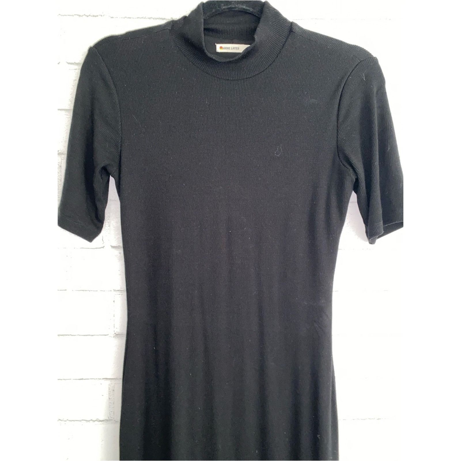 Marine Layer MARINE LAYER Lexi Rib Mock Neck Short Sleeve Dress Small Size S / US 4 / IT 40 - 12 Thumbnail