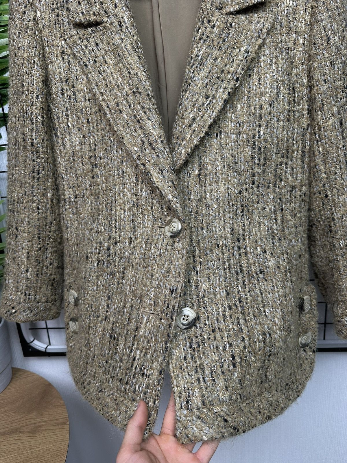 Giovanni Valentino × Valentino 🔥Rare Vintage Valentino Botique tweed Blazer Jacket Women 8 Size M / US 6-8 / IT 42-44 - 7 Thumbnail