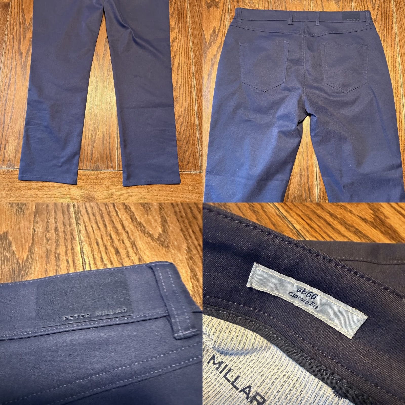 Peter Millar Peter Millar Crown Sport Mens Chino Golf Pants Straight Leg Flat Front Blue 35x30 Regular Menswear Golf Size US 35 - 8 Thumbnail