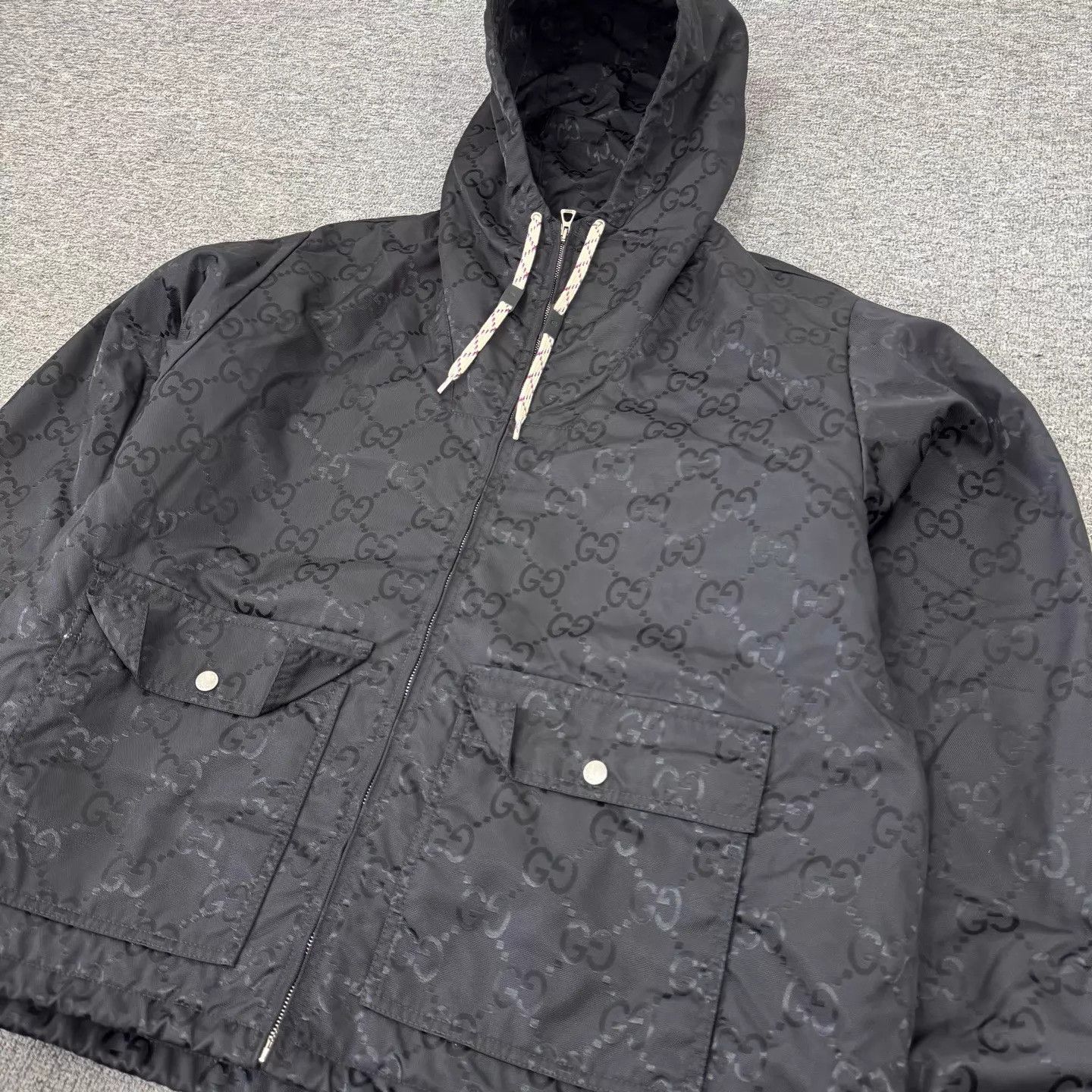 Gucci Gucci GG Supreme monogram black hooded jacket Size US M / EU 48-50 / 2 - 4 Thumbnail