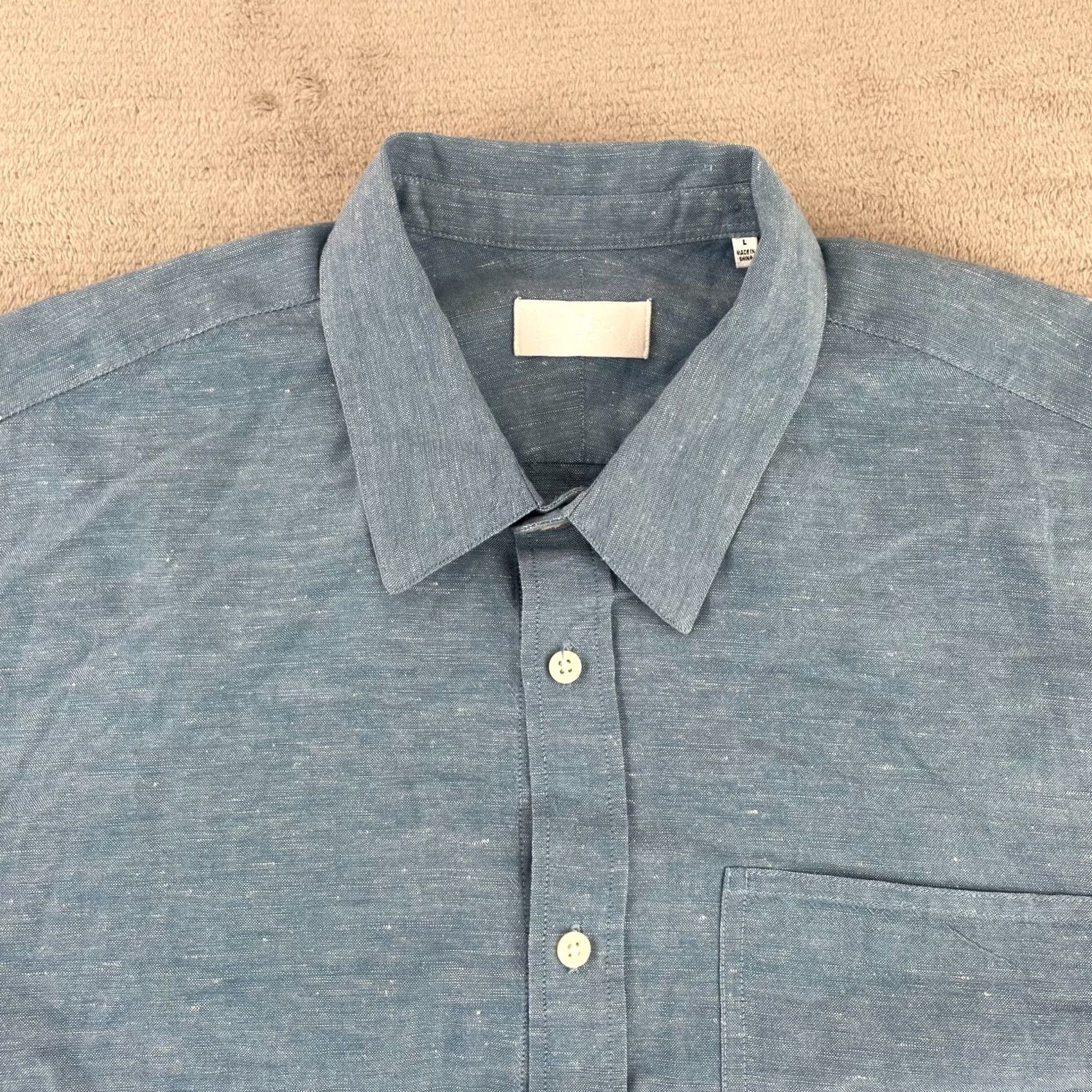 7 For All Mankind VINTAGE Seven For All Mankind Shirt Men Large Blue Linen Blend Long Sleeve Designer NWOT Size US L / EU 52-54 / 3 - 3 Thumbnail