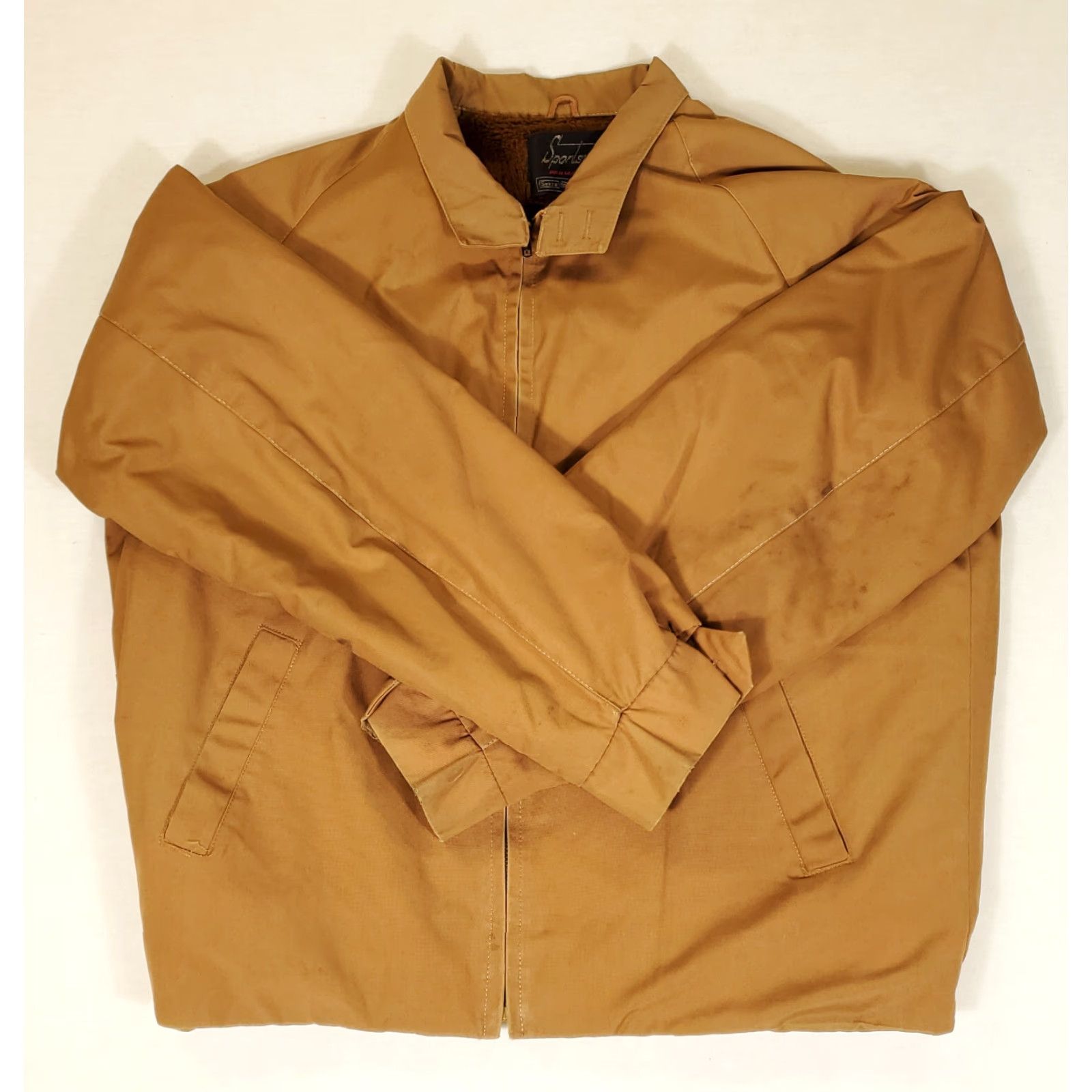 Sears VTG 70s Sears Sportsmaster Perma-Prest Jacket Mens L Beige Workwear Stains Bomber Jacket Size US L / EU 52-54 / 3 - 2 Thumbnail
