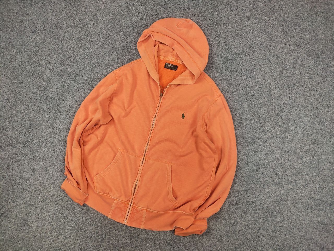 Polo Ralph Lauren Vintage 90's Polo Ralph Lauren RRL Zip Orange Faded Hoodie Size US L / EU 52-54 / 3 - 3 Thumbnail