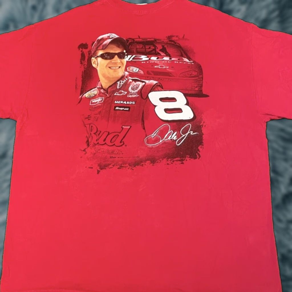 NASCAR VINTAGE Dale Earnhardt JR Budweiser Car VTG Shirt Mens 2XL Red 90s Y2k Nascar Cars Sports Shirt Mens XXL Size US XXL / EU 58 / 5 - 1 Thumbnail