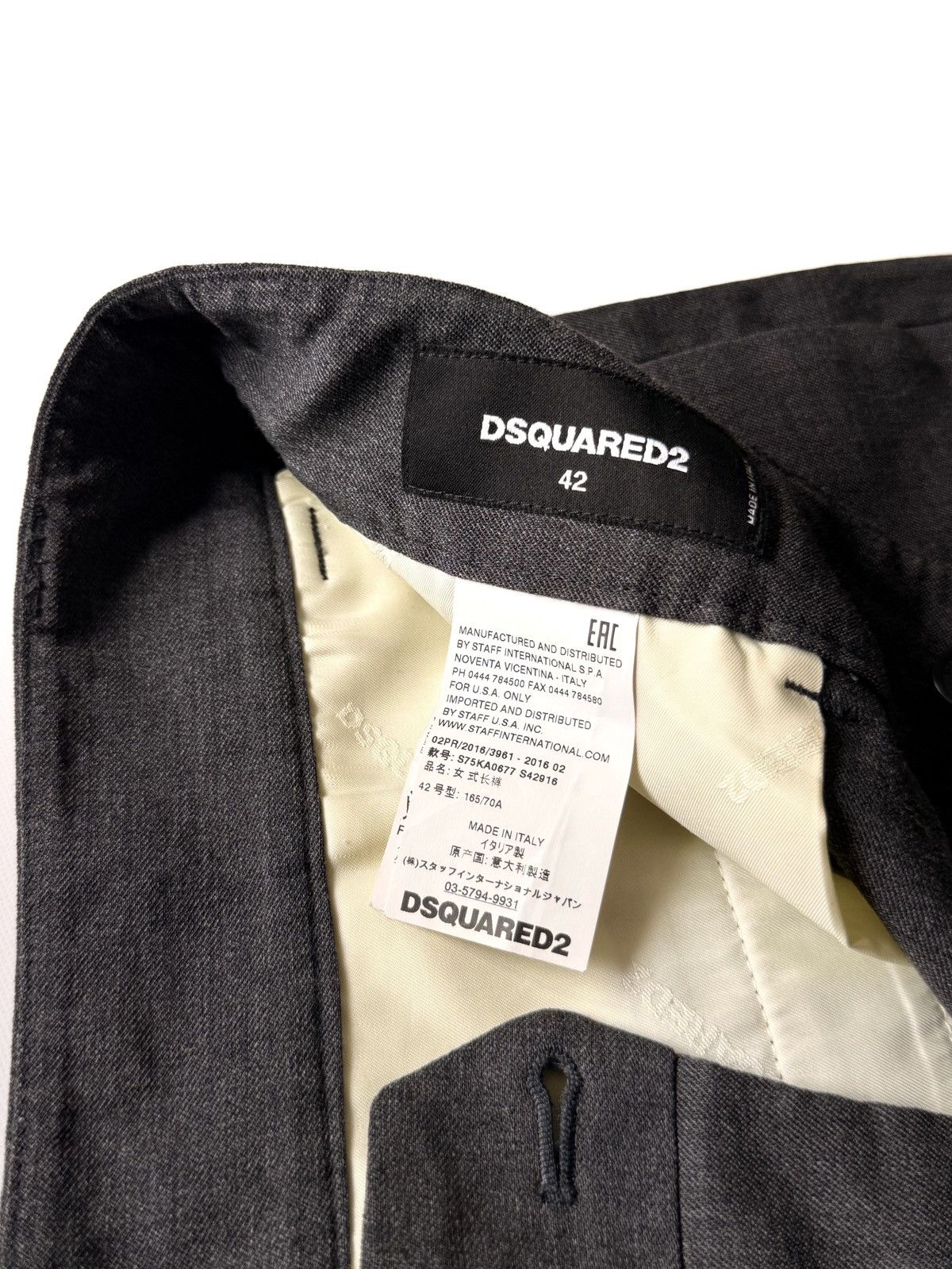Dsquared2 Dsquared2 Wide Leg Cropped Wool Trousers Gray Men’s Size 42 Size US 32 / EU 48 - 9 Thumbnail