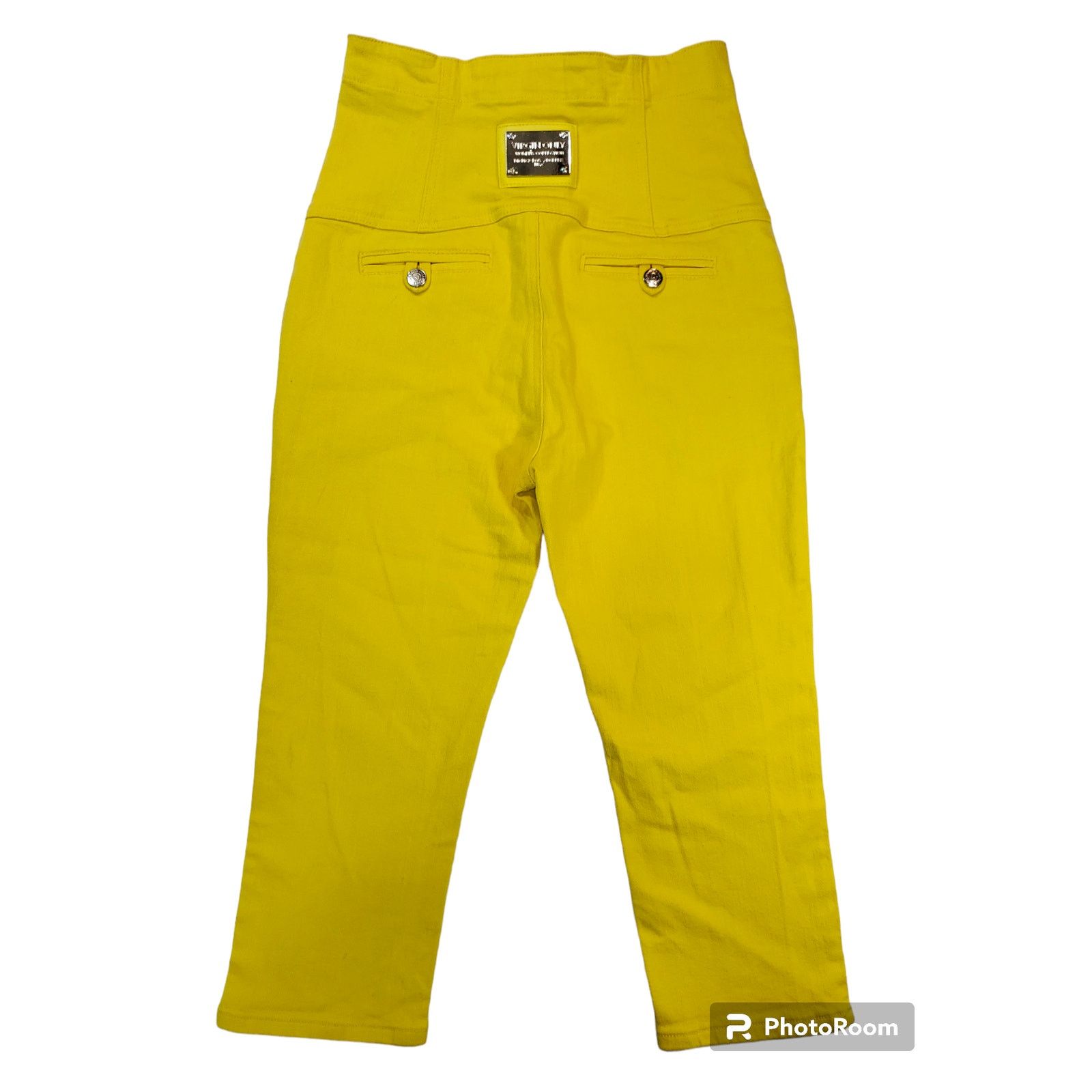 Other Virgin Only | Yellow, High Waist, Cropped Pants | Size 6/7 Size 27" / US 4 / IT 40 - 7 Thumbnail