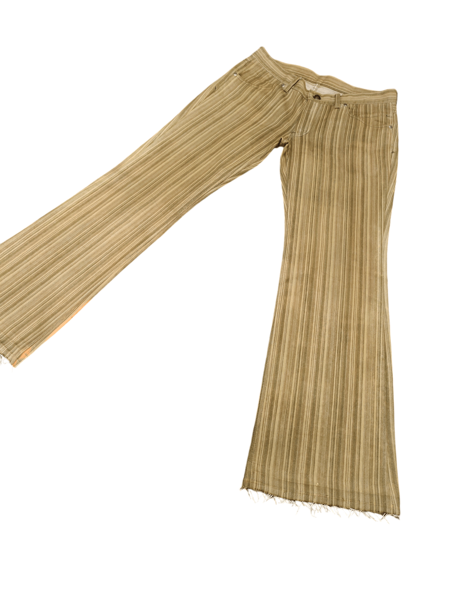 Flare Jeans Custom Culture Striped Denim Bootcut Y2k