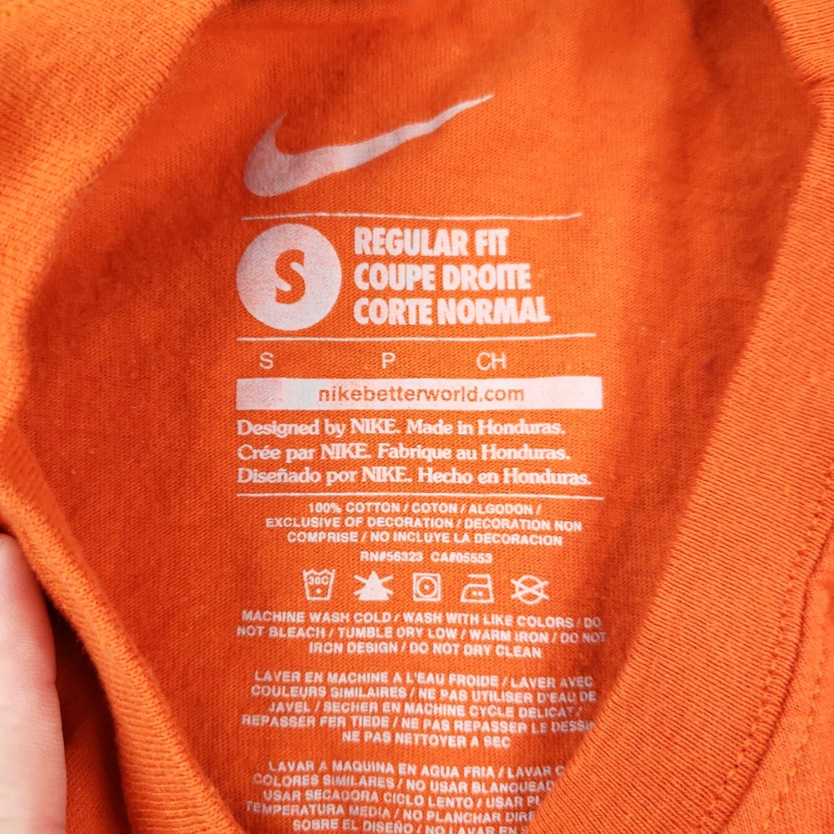 Nike Nike Dri-FIT T-Shirt Mens Small Orange Short Sleeve Moisture Wicking Cotton Logo Crew Neck Regular Fit Size US S / EU 44-46 / 1 - 5 Thumbnail