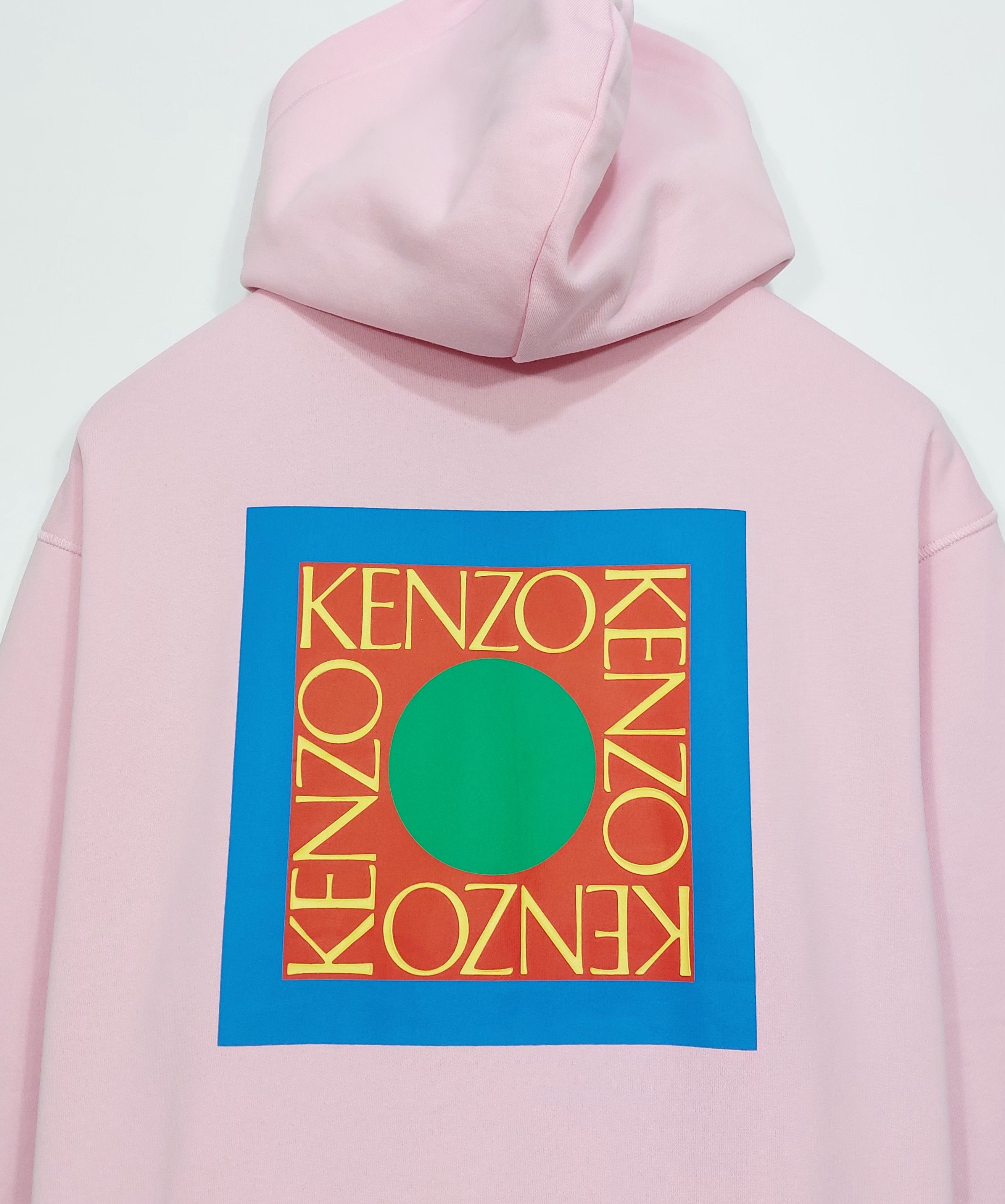 Kenzo square logo two tone hoodie - pink / orange XL Size US XL / EU 56 / 4 - 7 Thumbnail