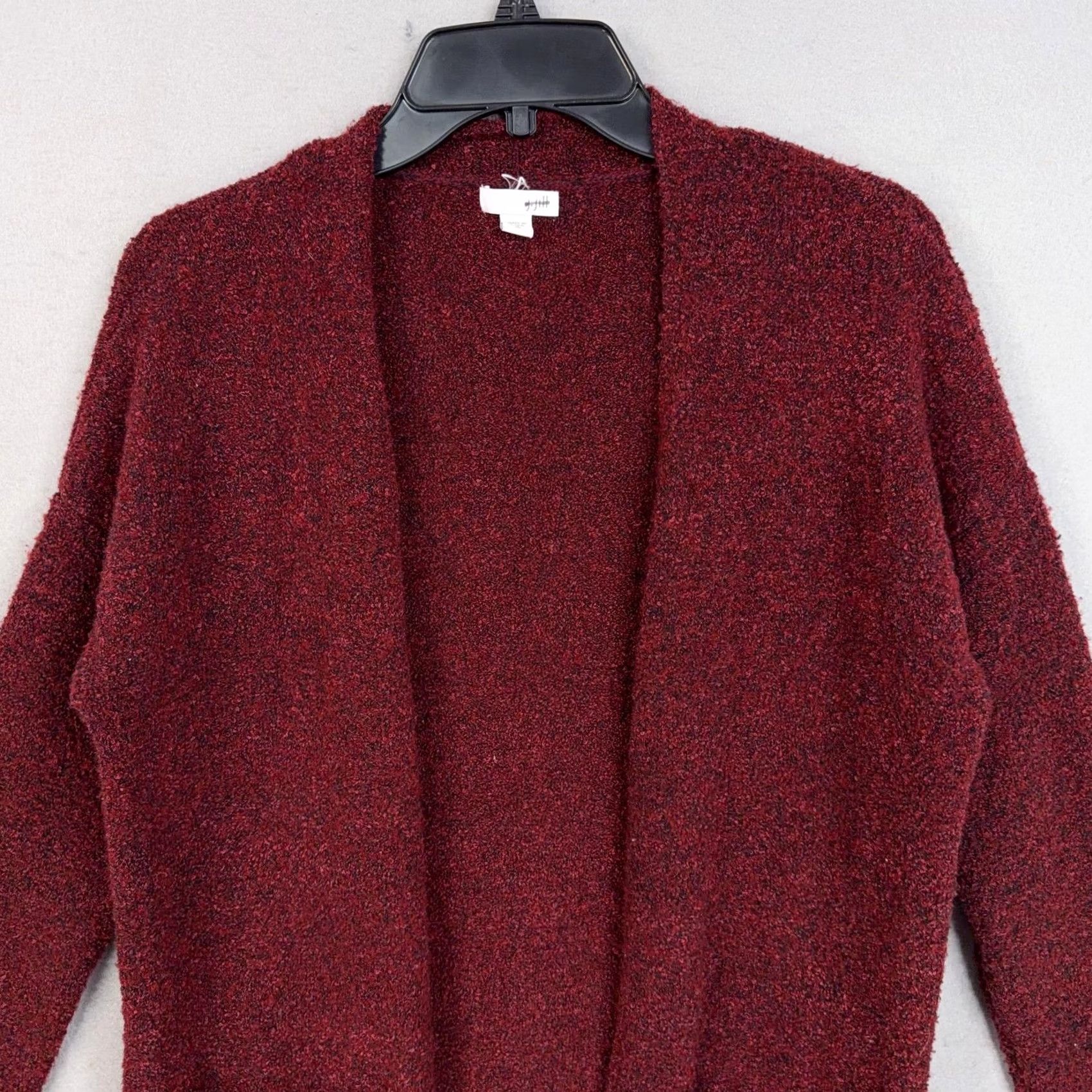 J. Jill J Jill Sweater Womens Small Red Open Duster Cardigan Longline Pockets Boucle Size S / US 4 / IT 40 - 2 Thumbnail