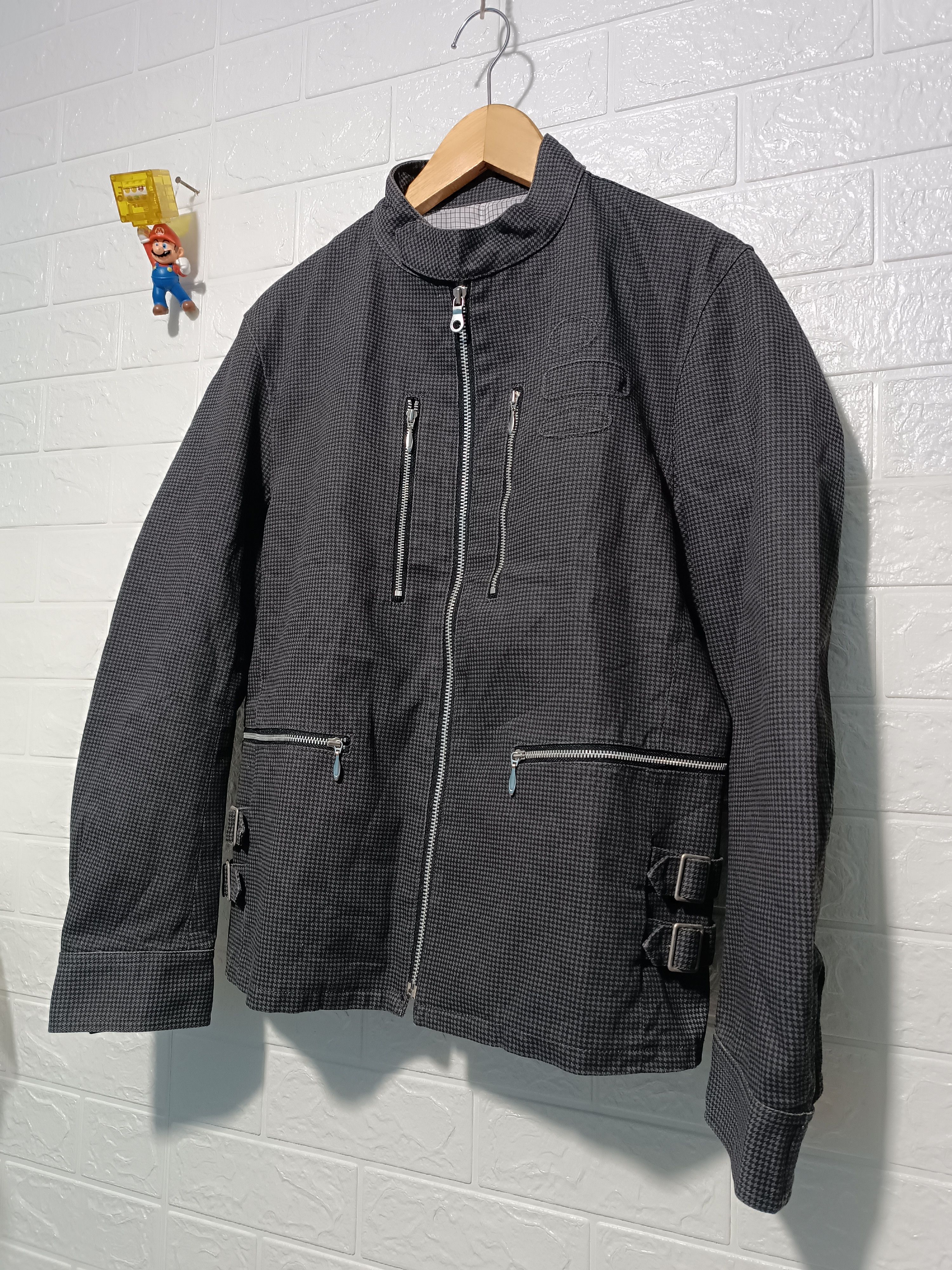 Japanese Brand Vintage Canvas Monogram Biker Jacket Size US L / EU 52-54 / 3 - 3 Thumbnail