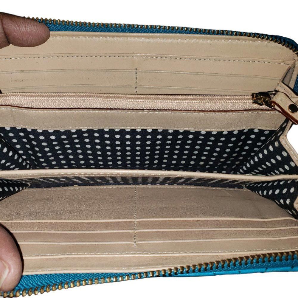 Designer CT368 Kate Spade Aqua Zippered Clutch Wallet Size ONE SIZE - 3 Thumbnail