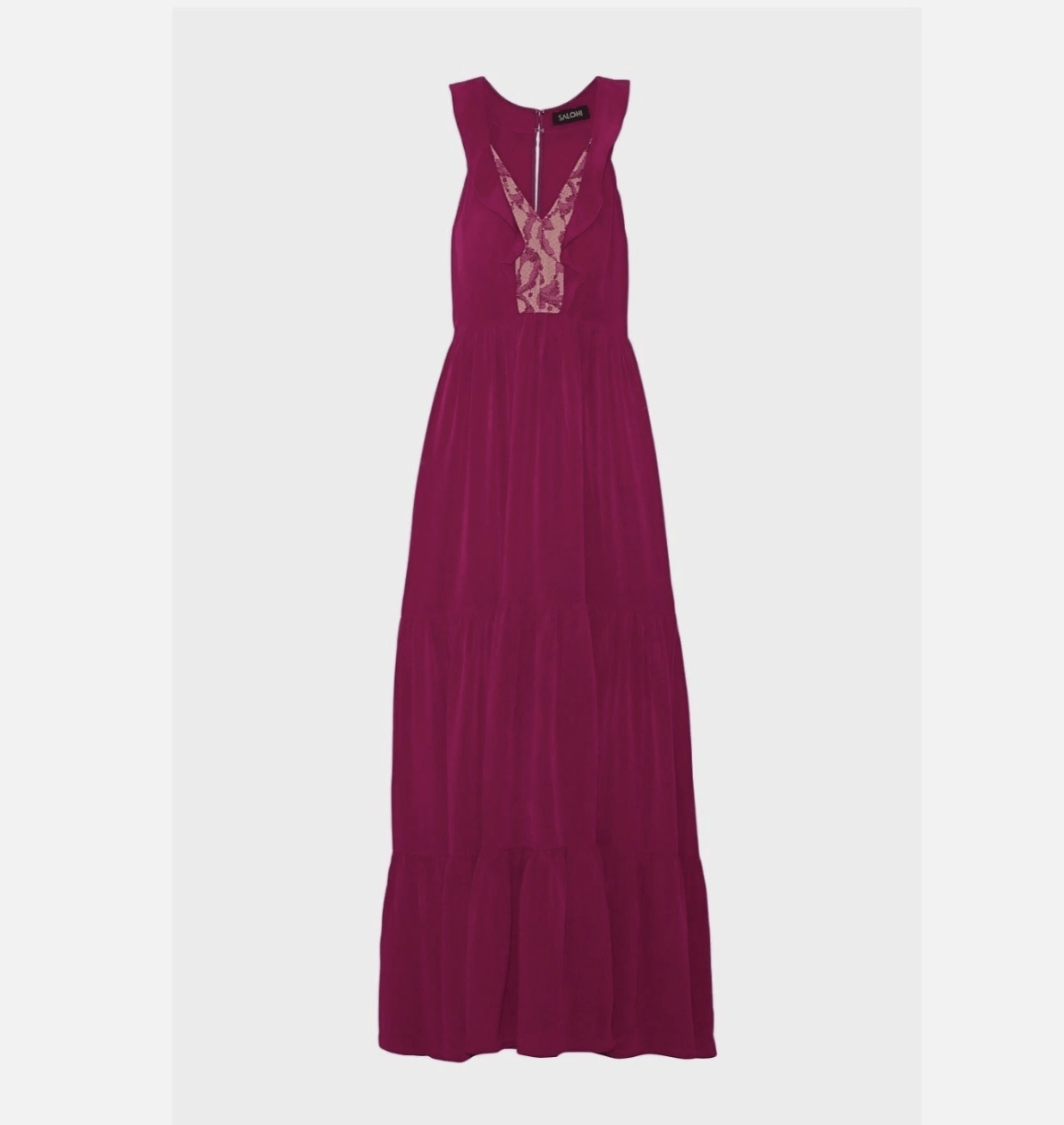 Other SALONI Suzi Berry Crinkle Crepe Lace Maxi Dress NWT Size M / US 6-8 / IT 42-44 - 4 Thumbnail