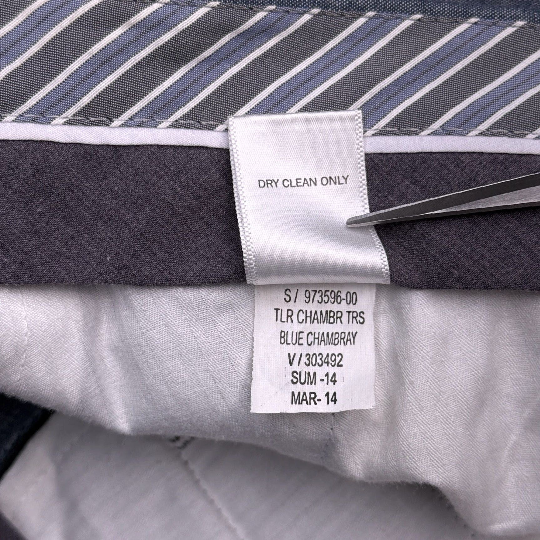 Banana Republic Banana Republic Pants Slim Men 38x30 Blue Chambray Mid Rise Chino Flat Front Slim Fit Straight Pant Mens Regular Size US 38 / EU 54 - 5 Thumbnail