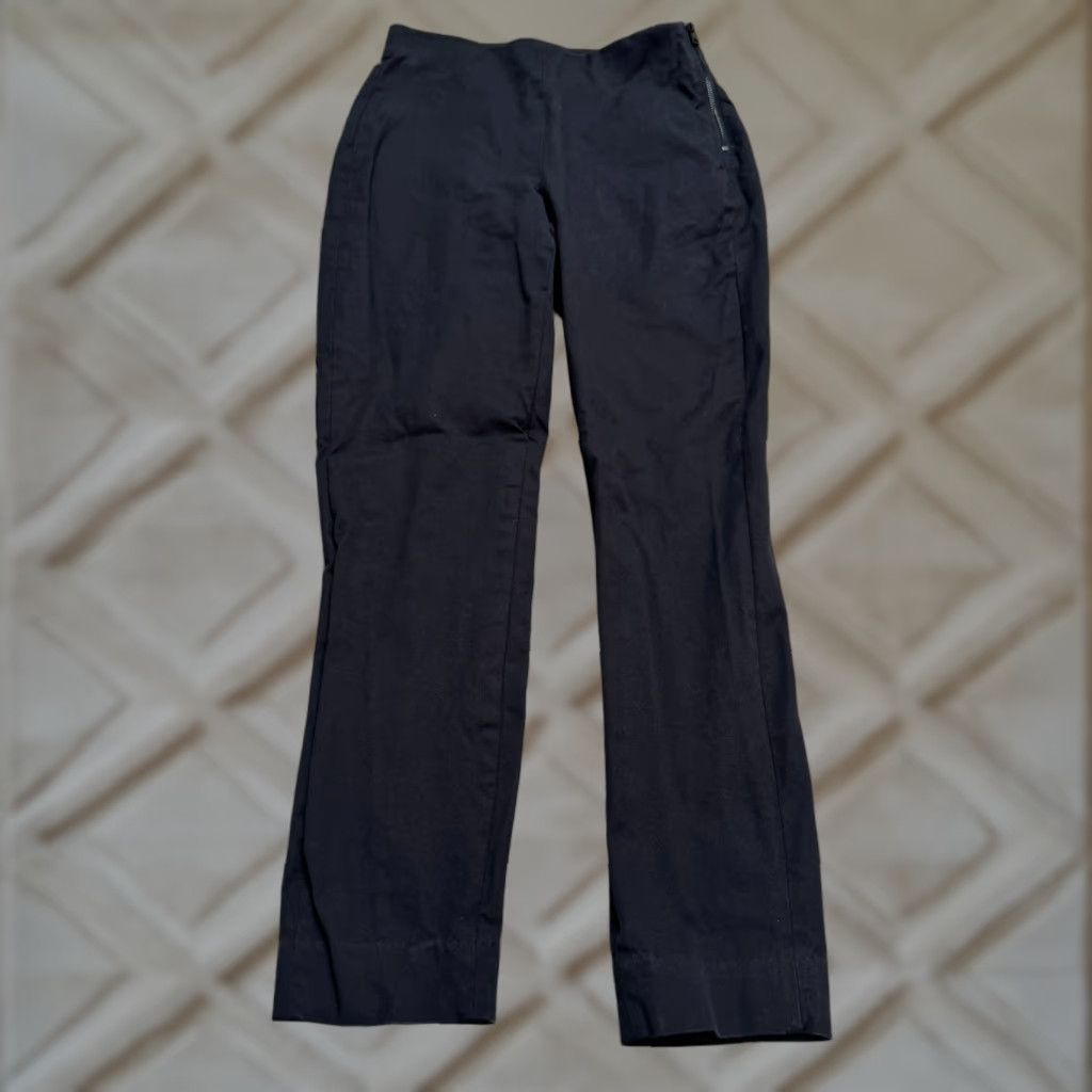 Everlane Everlane High Rise Straight Leg Pants Womens Black 0 Zip Stretch Comfort Pockets Tailored Size 25" / US 0 / IT 36 - 1 Thumbnail