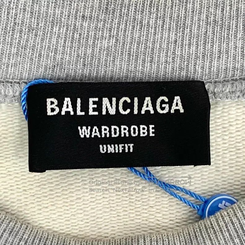 Balenciaga Balenciaga Gray Logo Letter Embroidered Cotton Crewneck Lo Size US S / EU 44-46 / 1 - 6 Thumbnail