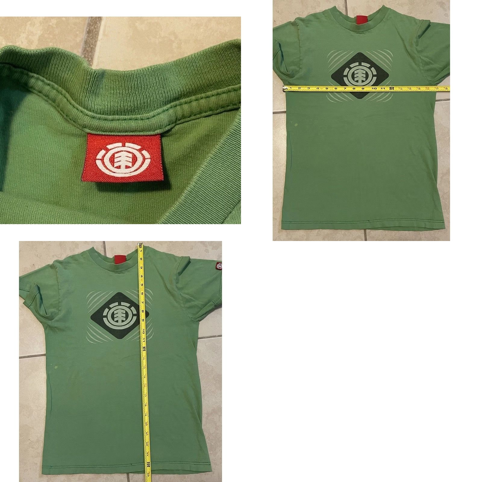 Vintage VINTAGE Element Skateboards Faded Shirt XS Green Grunge 90s Y2K Skater Fire Punk Retro Rockabilly Skateboarding BCYK Indie 90s Mens XS Shirt Size US XS / EU 42 / 0 - 10 Thumbnail