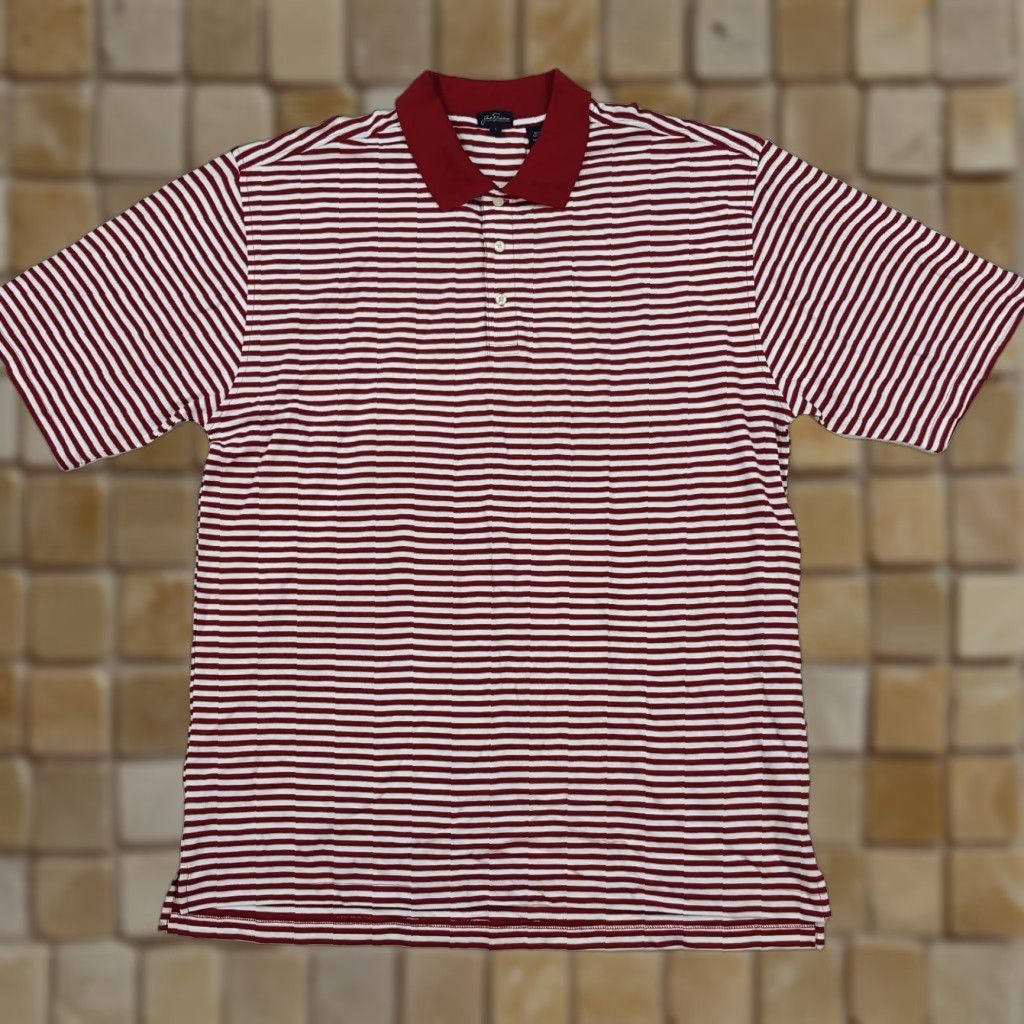 Vintage VINTAGE Jack Nicklaus Red Striped Polo Shirt XL Short Sleeve Collared Golf Casual Men Size US XL / EU 56 / 4 - 1 Thumbnail