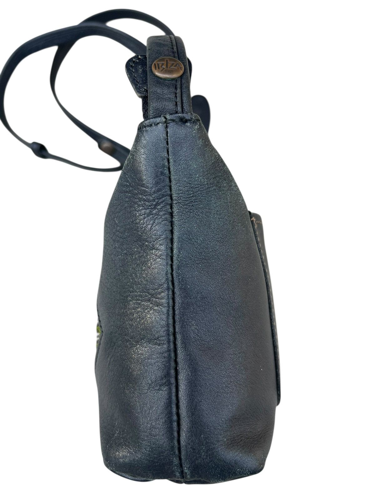 Leather Vintage Ibiza Japan Patina Scratches Black Leather Bag Size ONE SIZE - 11 Thumbnail