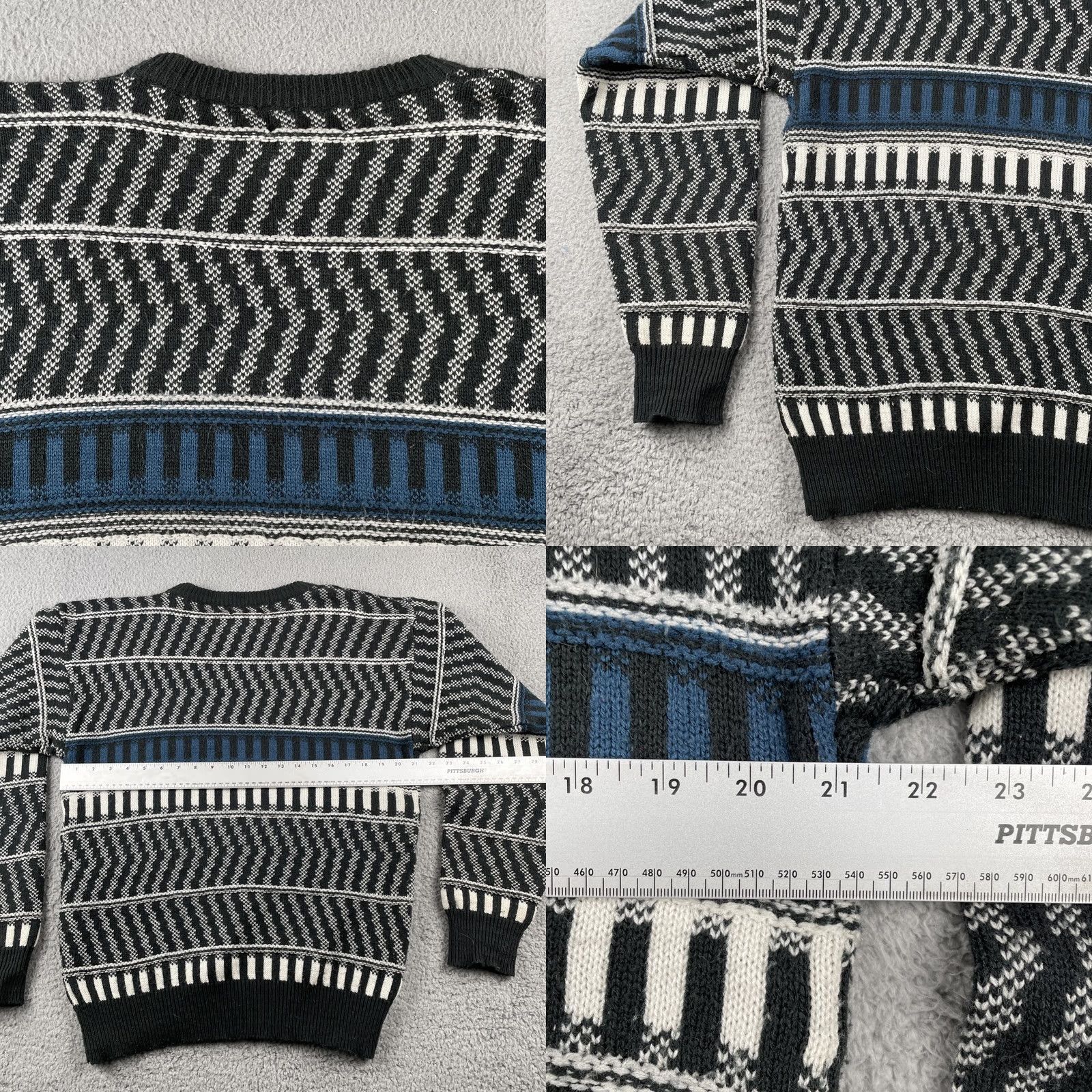 Vintage VINTAGE Sweater Graphix Acrylic Knit Geometric Sweater Mens XL Black & White 90s Size US XL / EU 56 / 4 - 9 Thumbnail