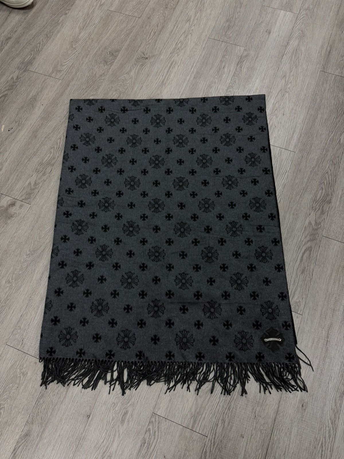 Chrome Hearts Chrome Hearts Grey Cashmere Patch Logo Throw Blanket Size ONE SIZE - 1 Thumbnail