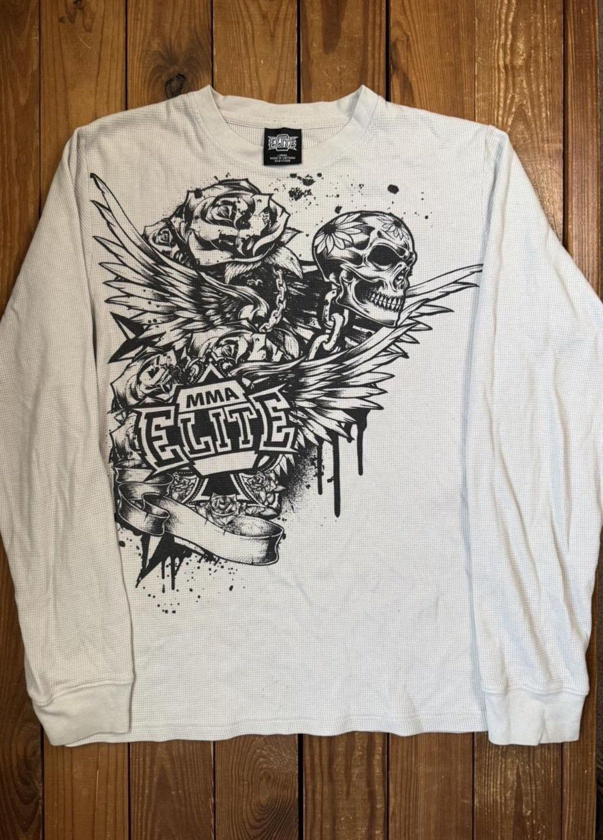 Affliction Vintage Y2K MMA Elite Affliction Style White Thermal Shirt Size US L / EU 52-54 / 3 - 1 Thumbnail