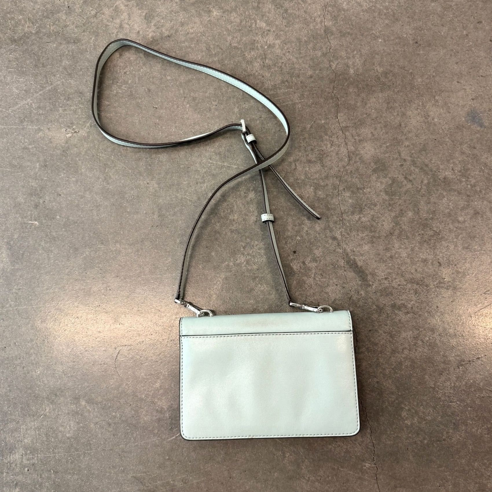 Michael Kors Michael Kors Sloan Crossbody Purse Bag Mini Blue Satin Women's Crossbody Mint Green Blue Sloan Crossbody Purse Bag Mini Mens? Size ONE SIZE - 2 Thumbnail