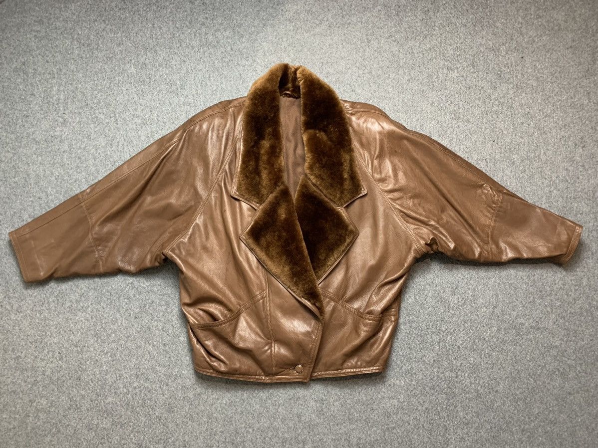 Versace Vintage Gianni Versace fur leather coat Size L / US 10 / IT 46 - 3 Thumbnail