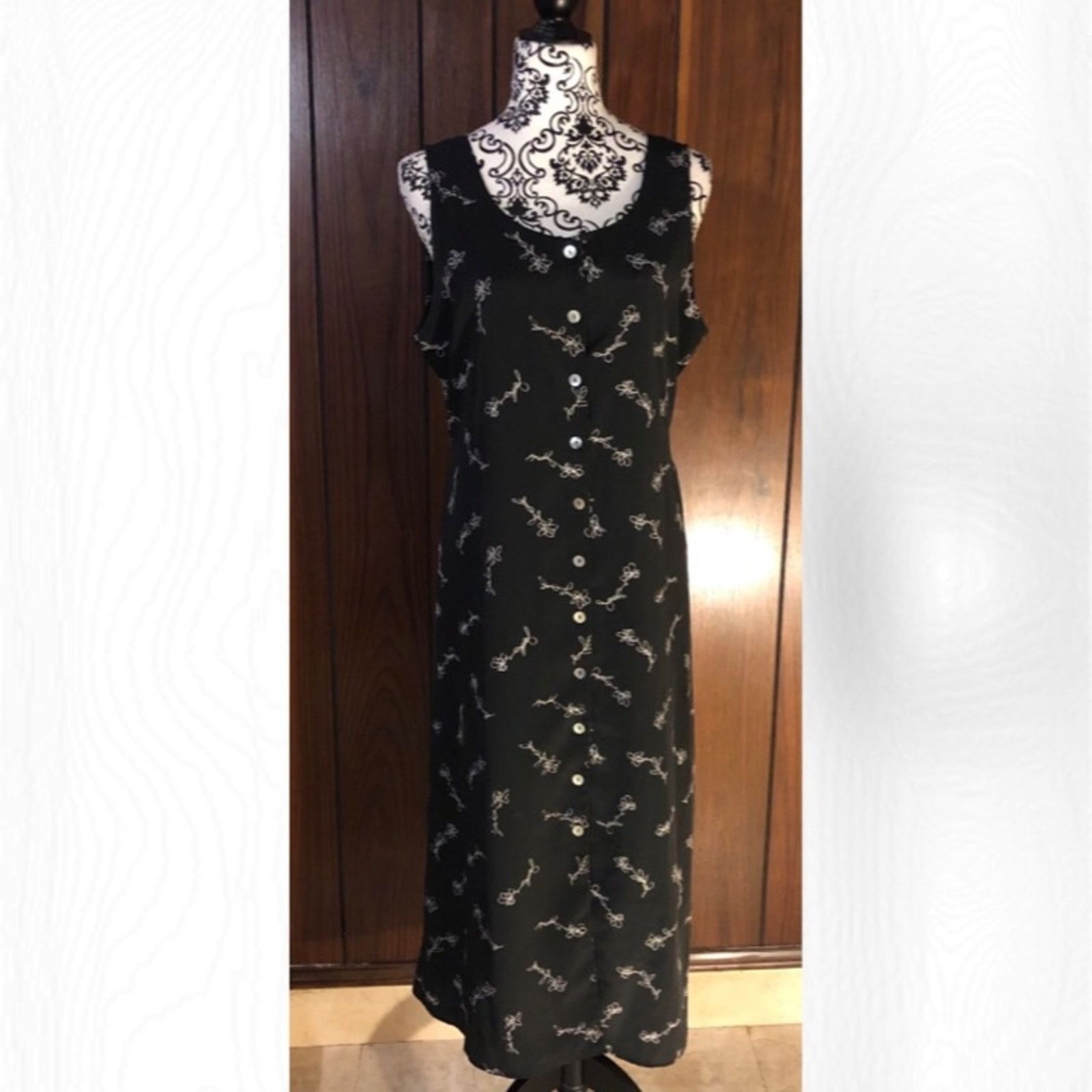 Worthington Worthington Floral Button Down Sleeveless Dress Size XL / US 12-14 / IT 48-50 - 2 Thumbnail
