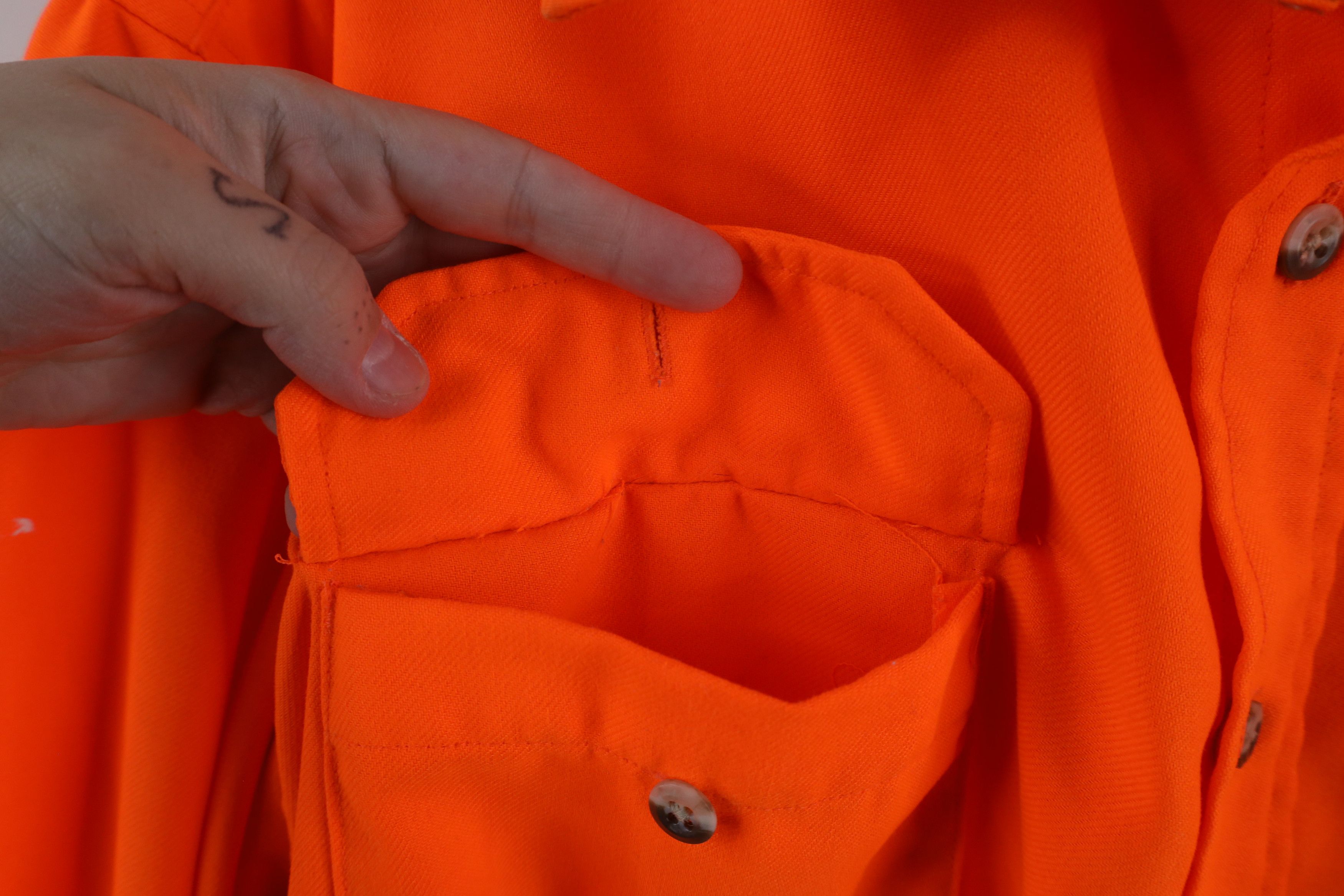Cabelas × Vintage Vintage 90s Cabelas Heavyweight Button Shirt Blaze Orange Size US XXL / EU 58 / 5 - 10 Thumbnail