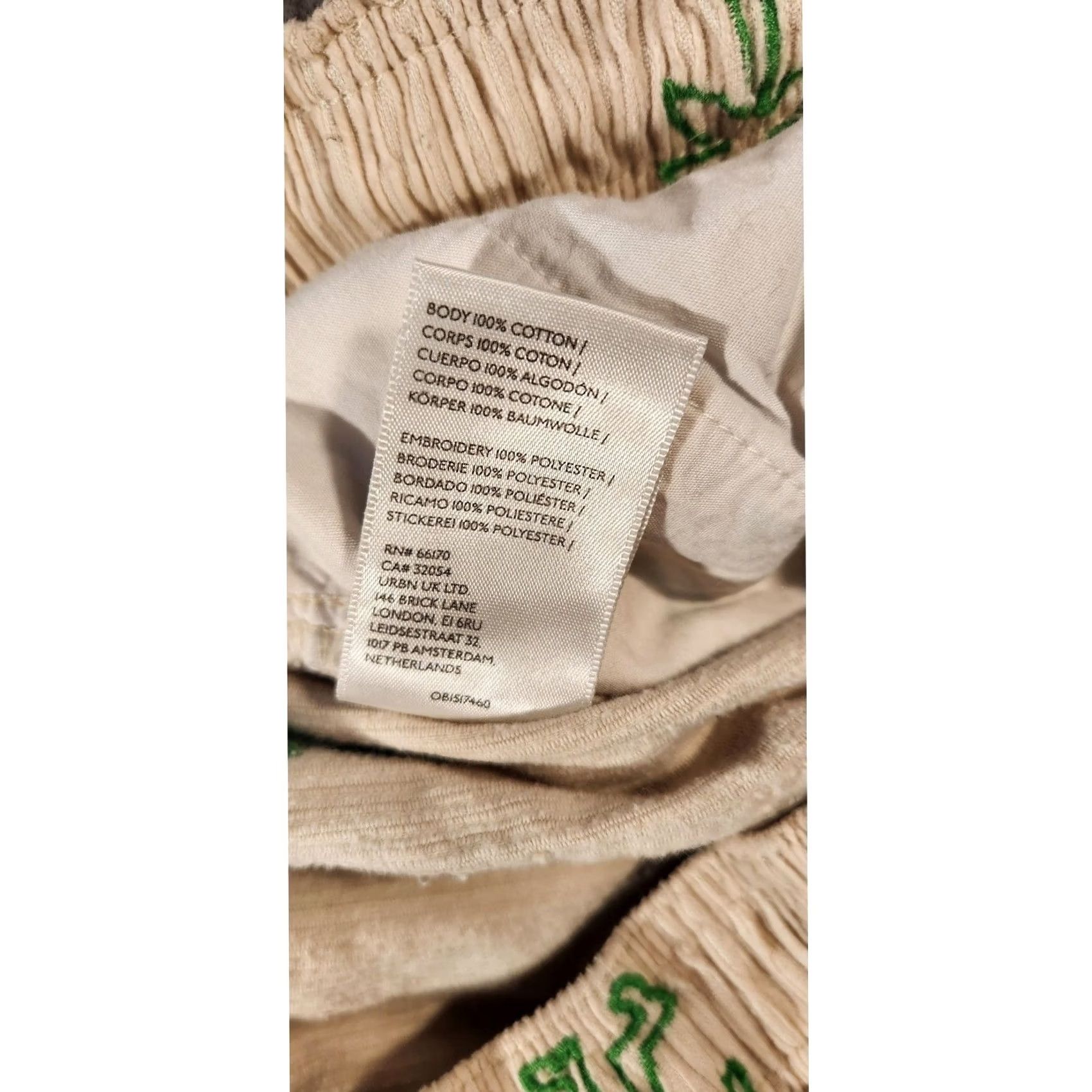 Urban Outfitters Urban Outfitters Sweatpants Beige Corduroy Embroidered Floral Drawstring Retro Pants Men L Casual Cotton Polyester Inseam 26in Waist 20in Size US 33 - 5 Thumbnail
