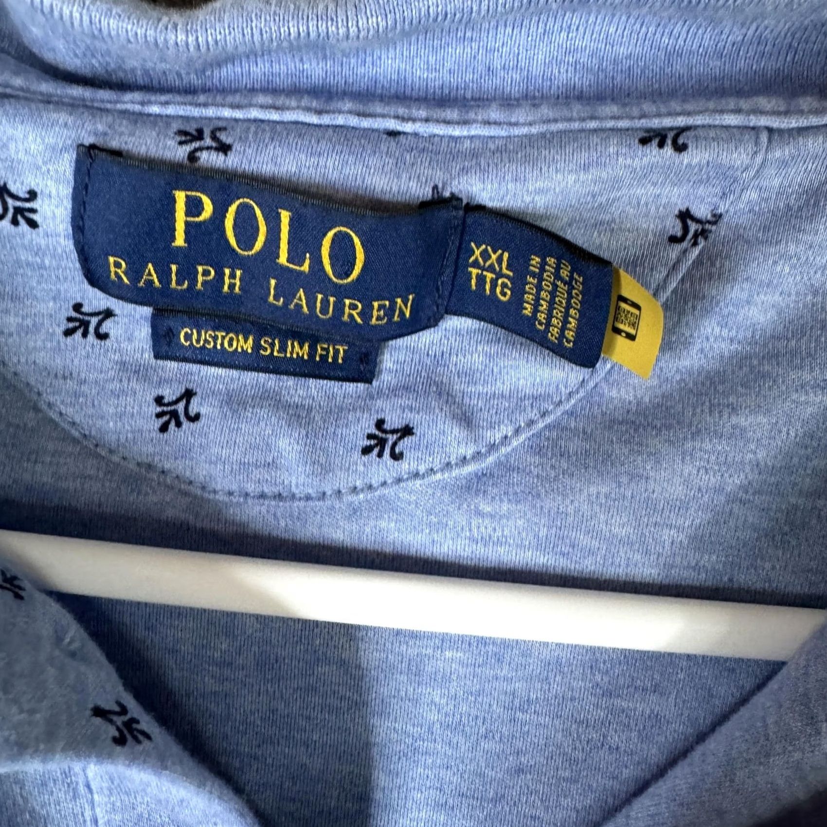 Polo Ralph Lauren Polo Ralph Lauren Polo Shirt Mens 2XL Blue Geometric Pony Logo Slim Fit Short Sleeve Shirt Regular Mens West Size US XXL / EU 58 / 5 - 5 Thumbnail