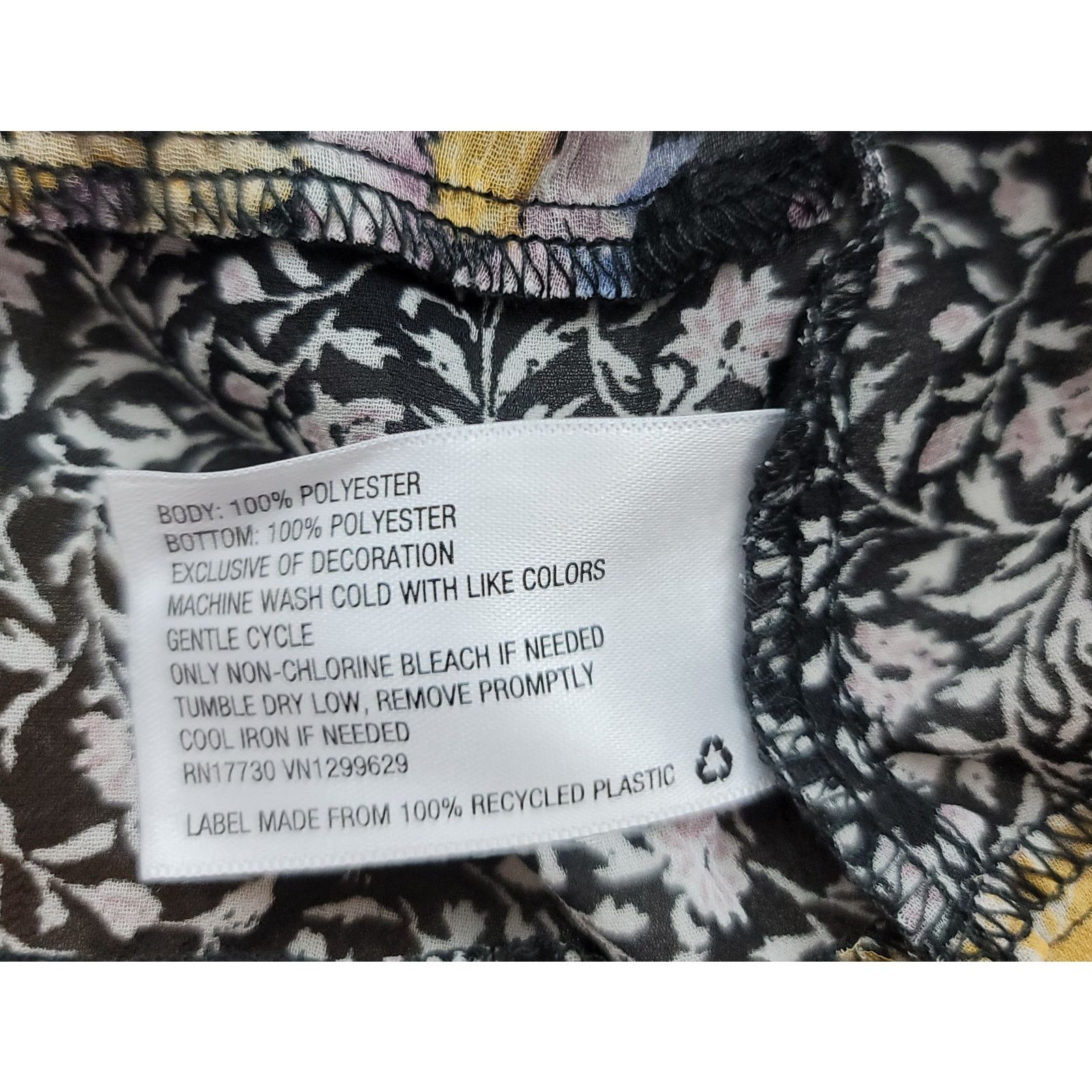 Other Knox Rose Black Floral Print Sheer Top Small Capped Sleeves Size S / US 4 / IT 40 - 7 Thumbnail