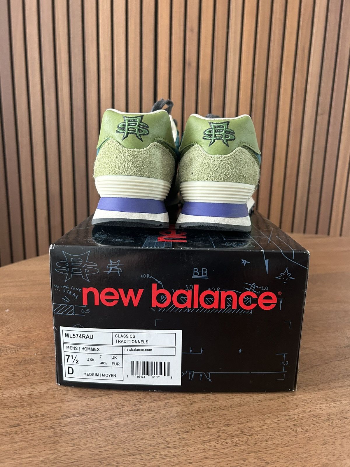 New Balance × Stray Rats Stray Rats x New Balance 574 Suede Green US Mens 7.5 Size US 7.5 / EU 40-41 - 3 Thumbnail
