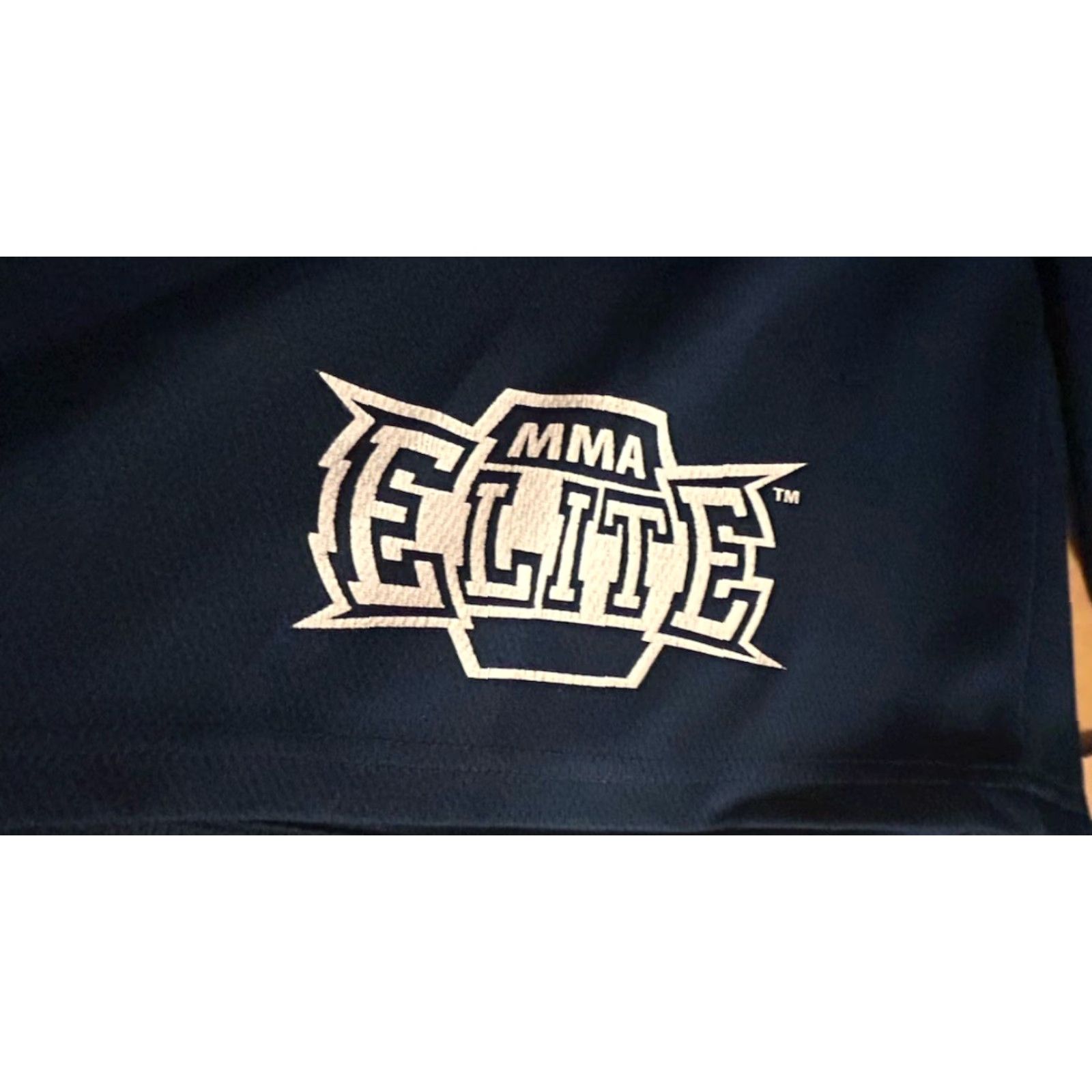 Vintage MMA Elite Shorts Men Large Navy Blue Elastic Waist Graphics Training Fighting Size US 33 - 3 Thumbnail
