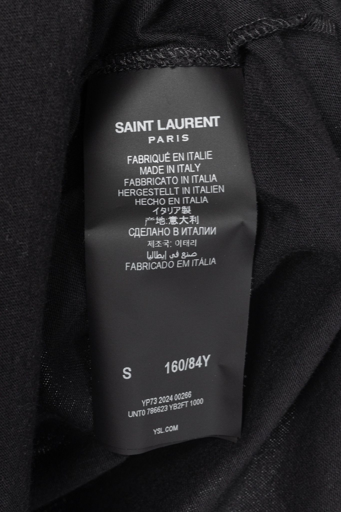 Saint Laurent Paris Saint Laurent Black Cotton-Jersey Short-Sleeve T-Shirt Size S / US 4 / IT 40 - 7 Thumbnail
