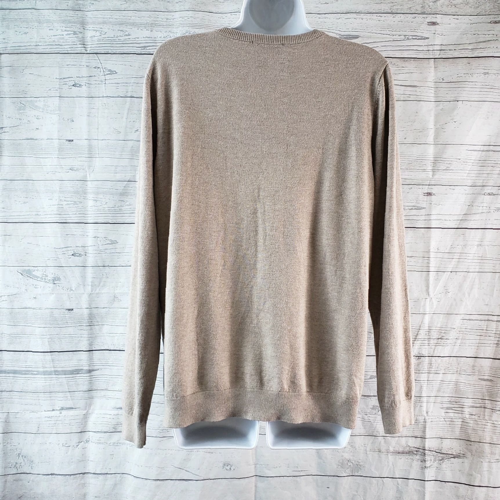 Vintage Sahalie Women's Sweater L Tan Embellished Full Zip Viscose Blend Knit Round Neck Long Sleeve Size L / US 10 / IT 46 - 4 Thumbnail
