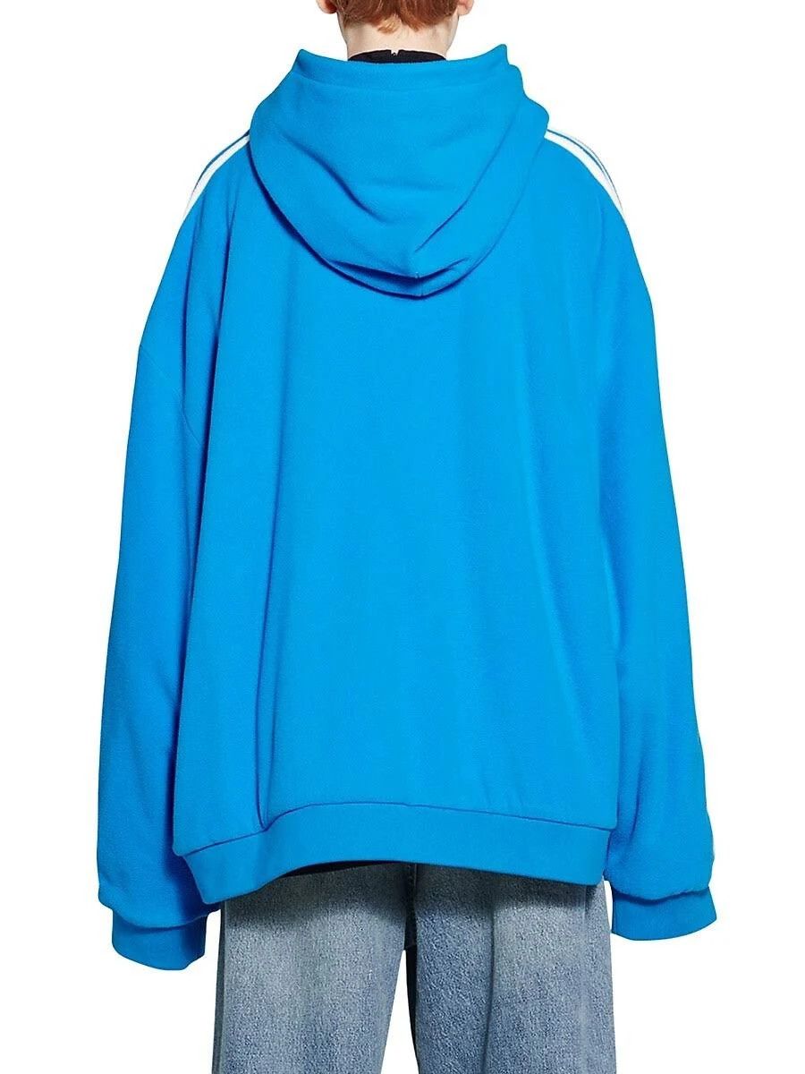 Adidas × Balenciaga o1bcso1str0924 Fleece Zip-Up Hoodie in Blue Size US XXS / EU 40 - 5 Thumbnail