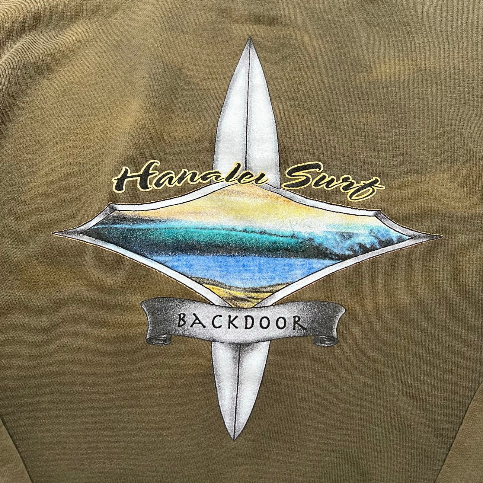 Vintage Vintage Y2K Hanalu Surf "Backdoor" hoodie Green Distress S Size US S / EU 44-46 / 1 - 2 Thumbnail