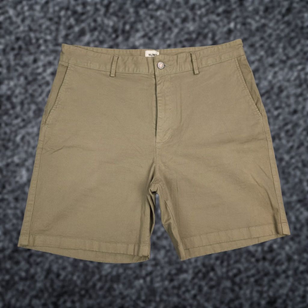 Flint And Tinder Flint and Tinder Huckberry Shorts Men's Beige 33 7" Inseam Cotton Size US 33 - 1 Thumbnail