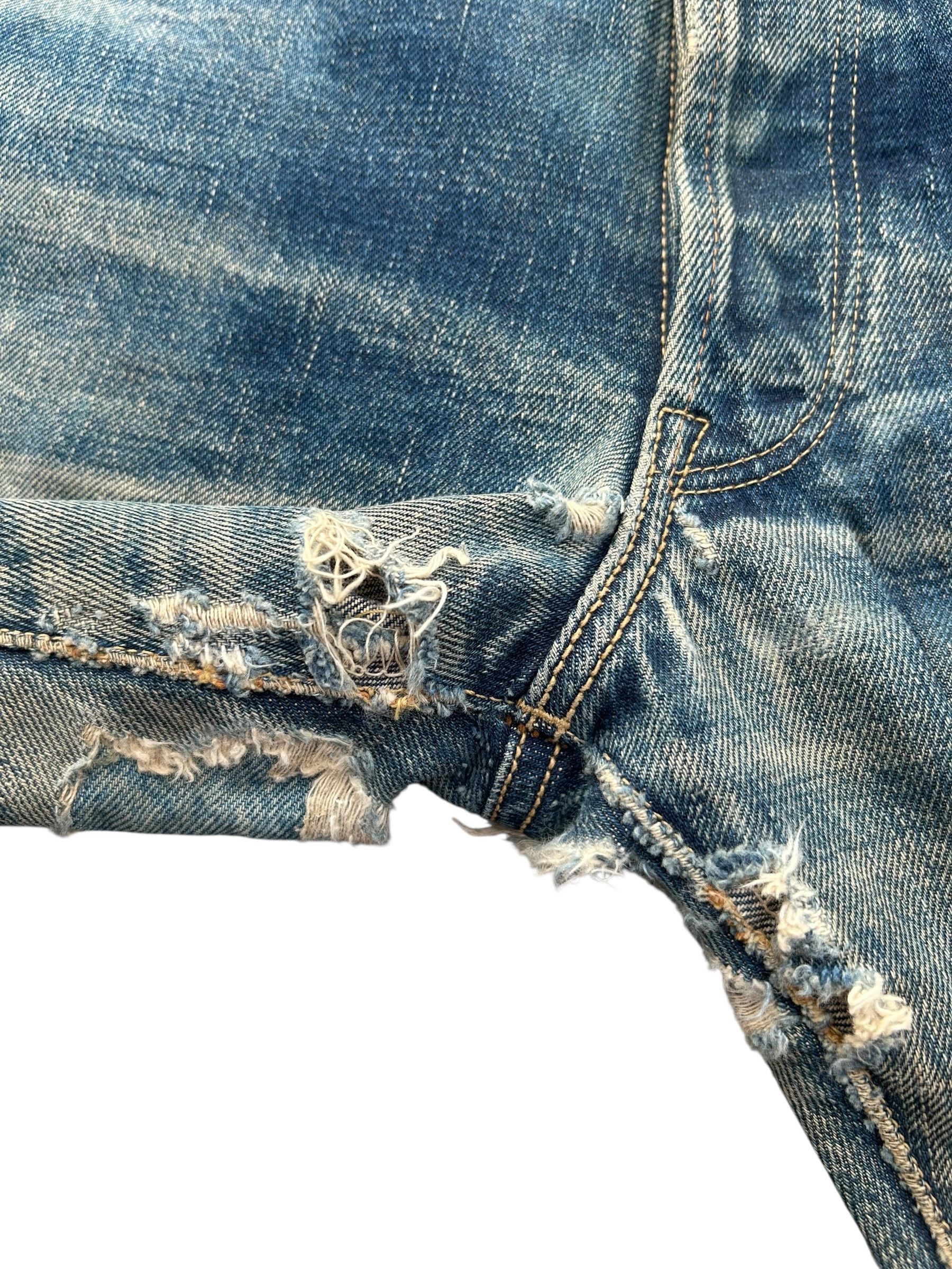 Avirex × Kapital × Vintage Vintage Avirex Selvedge Button 13star Distressed Denim Jeans Size US 31 - 14 Thumbnail