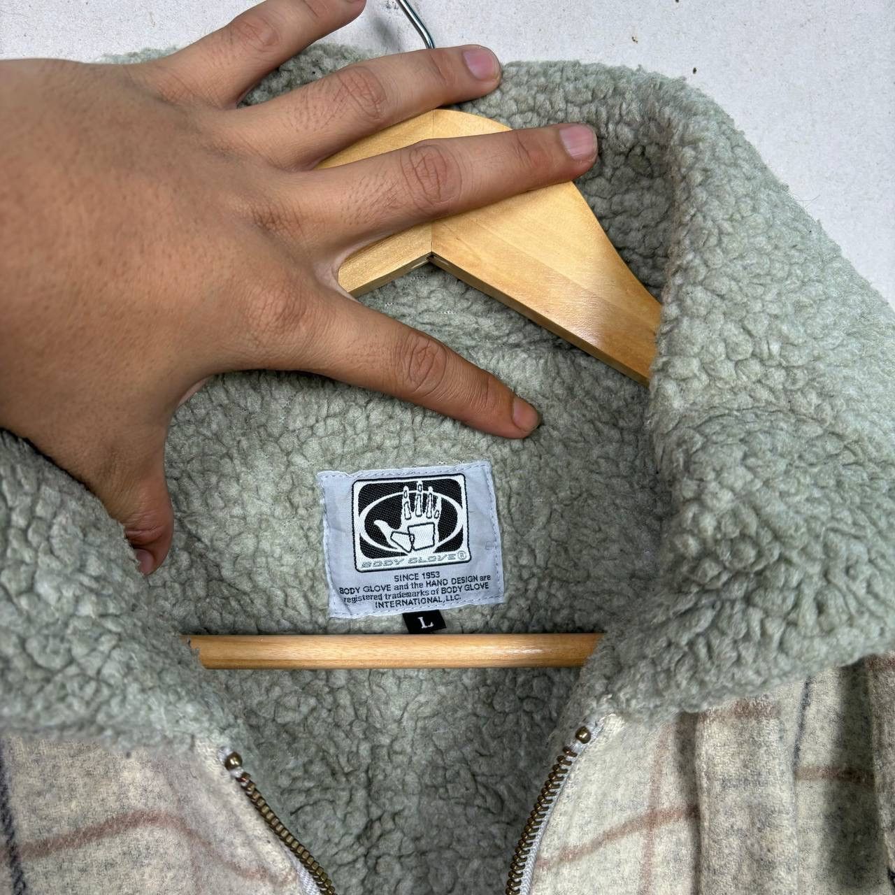 Body Glove × Vintage Vintage 90s Body Glove Wool Checkered Full Zipper Jacket Size US L / EU 52-54 / 3 - 8 Thumbnail