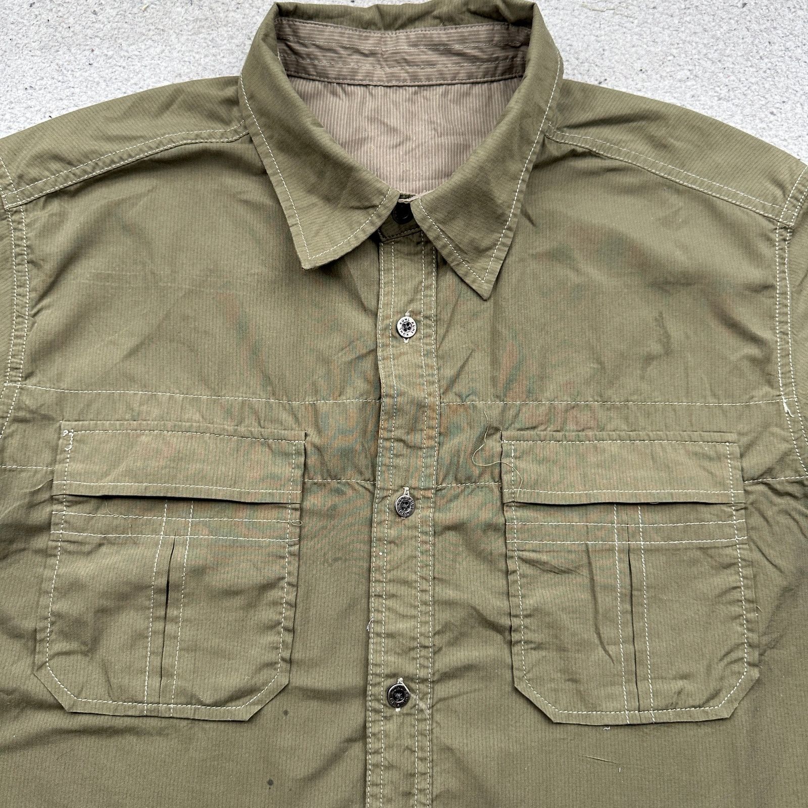 Kuhl Kuhl Short Sleeve Button Up Eluxur Hiking Shirt Green Mens M Size US M / EU 48-50 / 2 - 6 Thumbnail