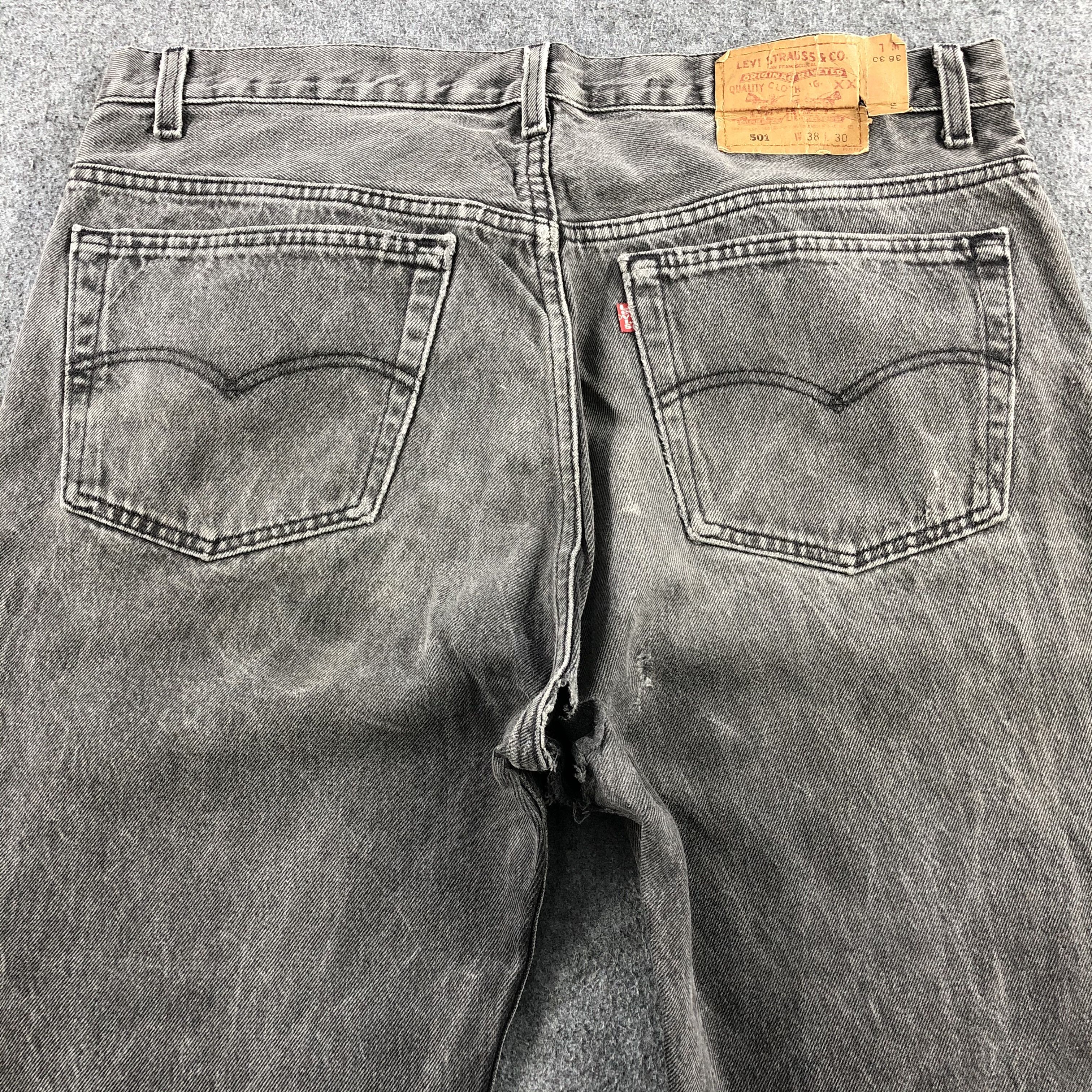 Levi's Vintage 90s Distress Levis 501 Jeans-J1455 Size US 38 / EU 54 - 4 Thumbnail