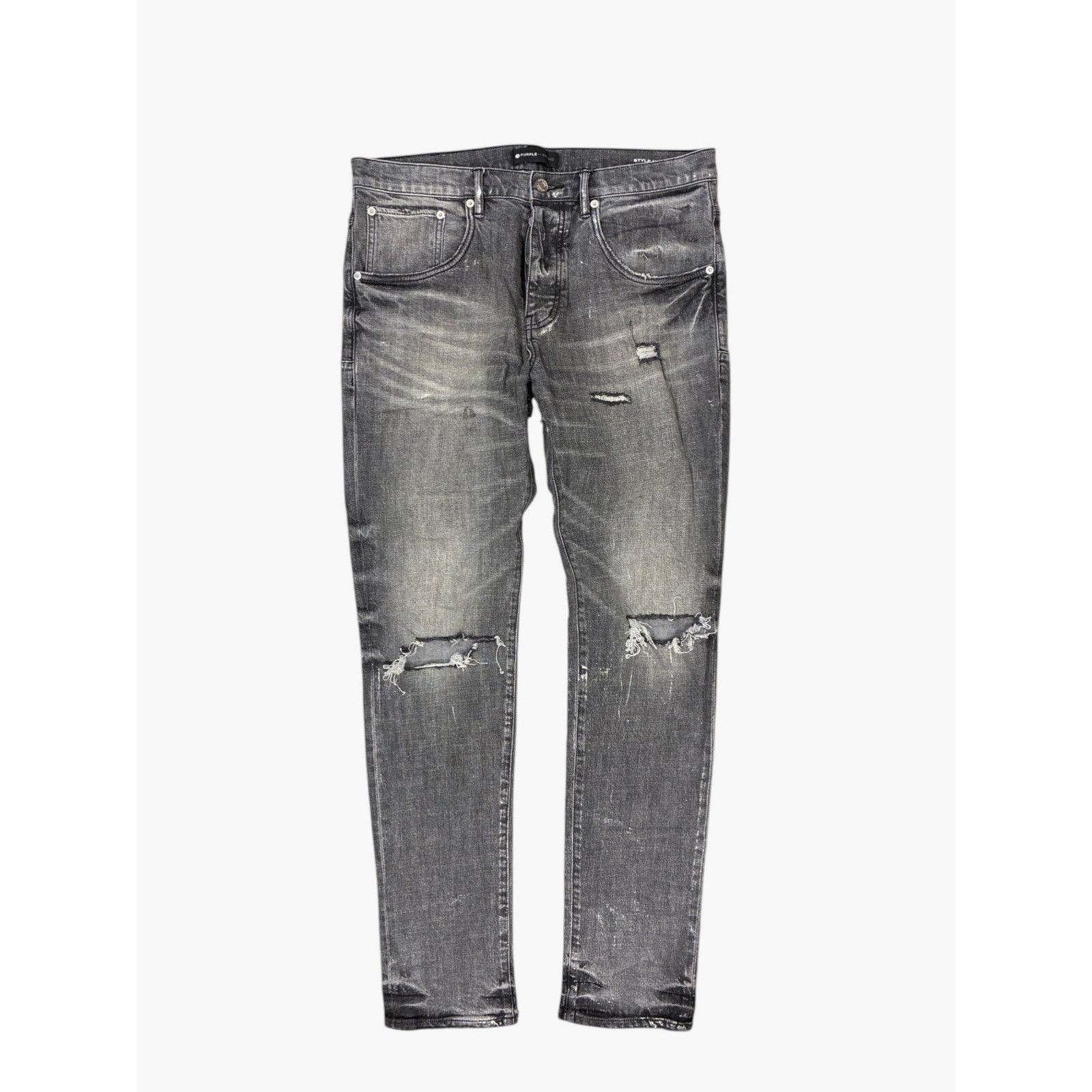 Purple Purple 'Wax Glitter' Grey Jeans Size US 34 / EU 50 - 1 Thumbnail