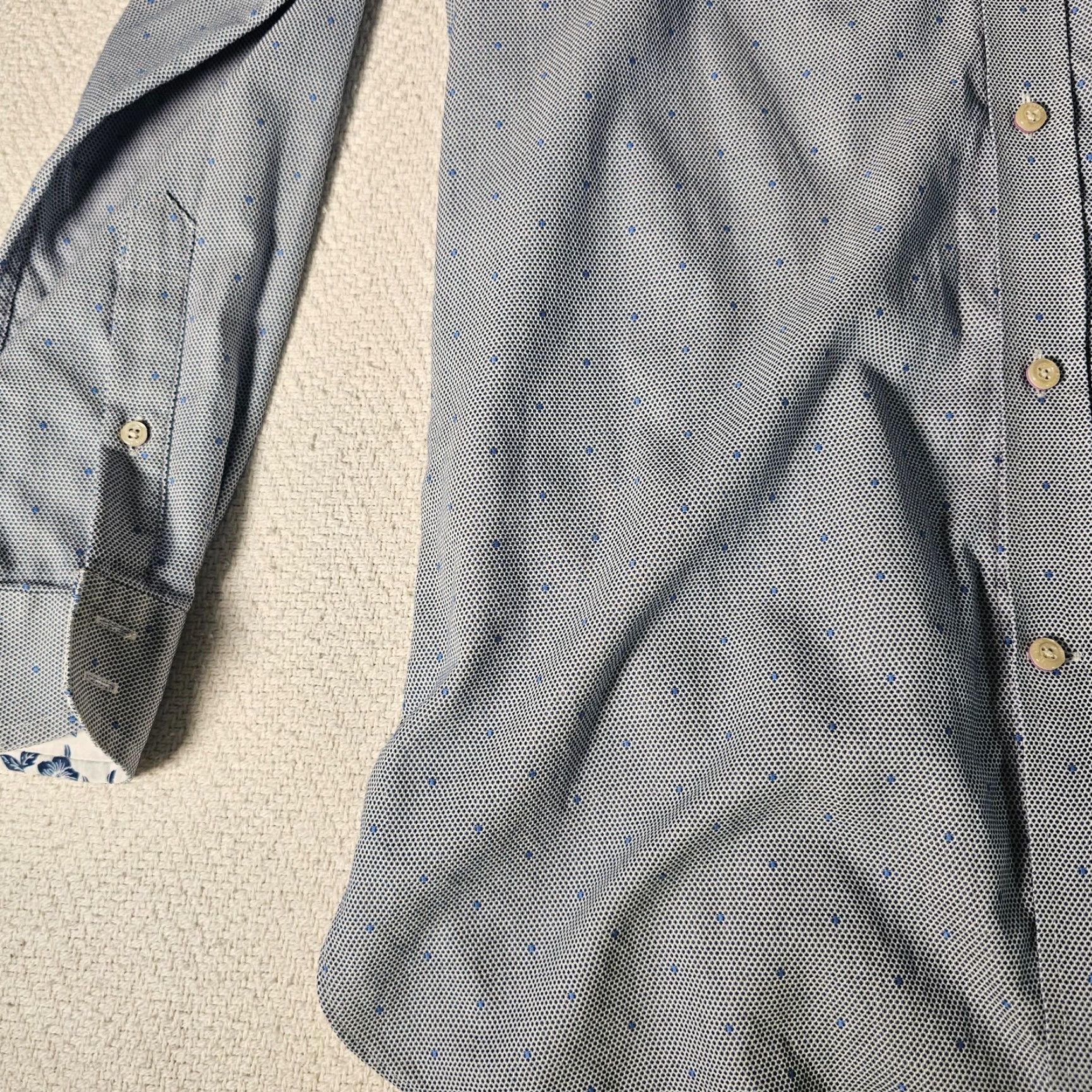 Ted Baker VINTAGE Ted Baker Men's Button Shirt Long Sleeve Collared Geometric Blue Size 15.5 Size US M / EU 48-50 / 2 - 5 Thumbnail