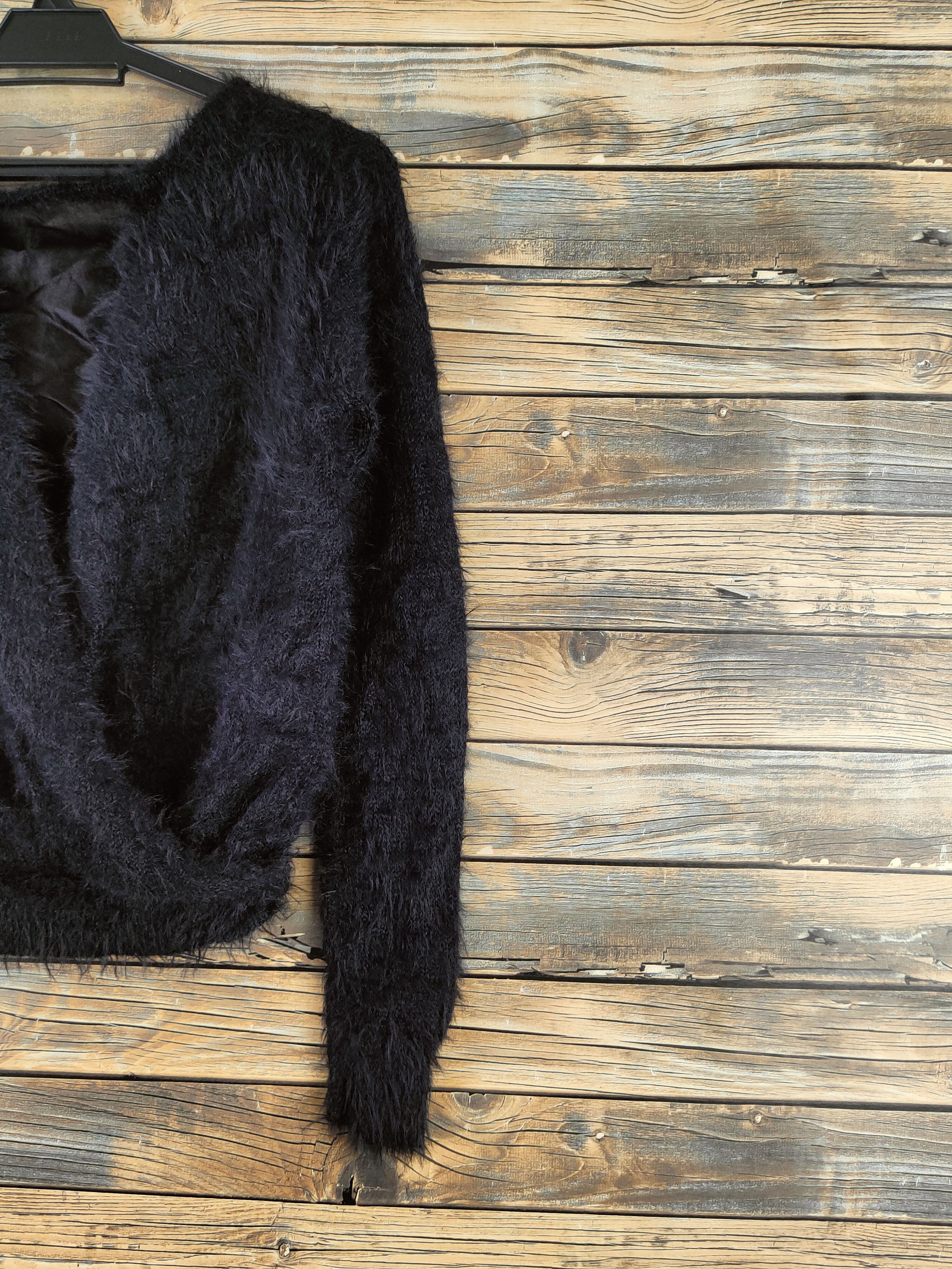 Japanese Brand DL Cecil McBee Black Fur Mohair Knitwear #46-546 Size M / US 6-8 / IT 42-44 - 9 Thumbnail