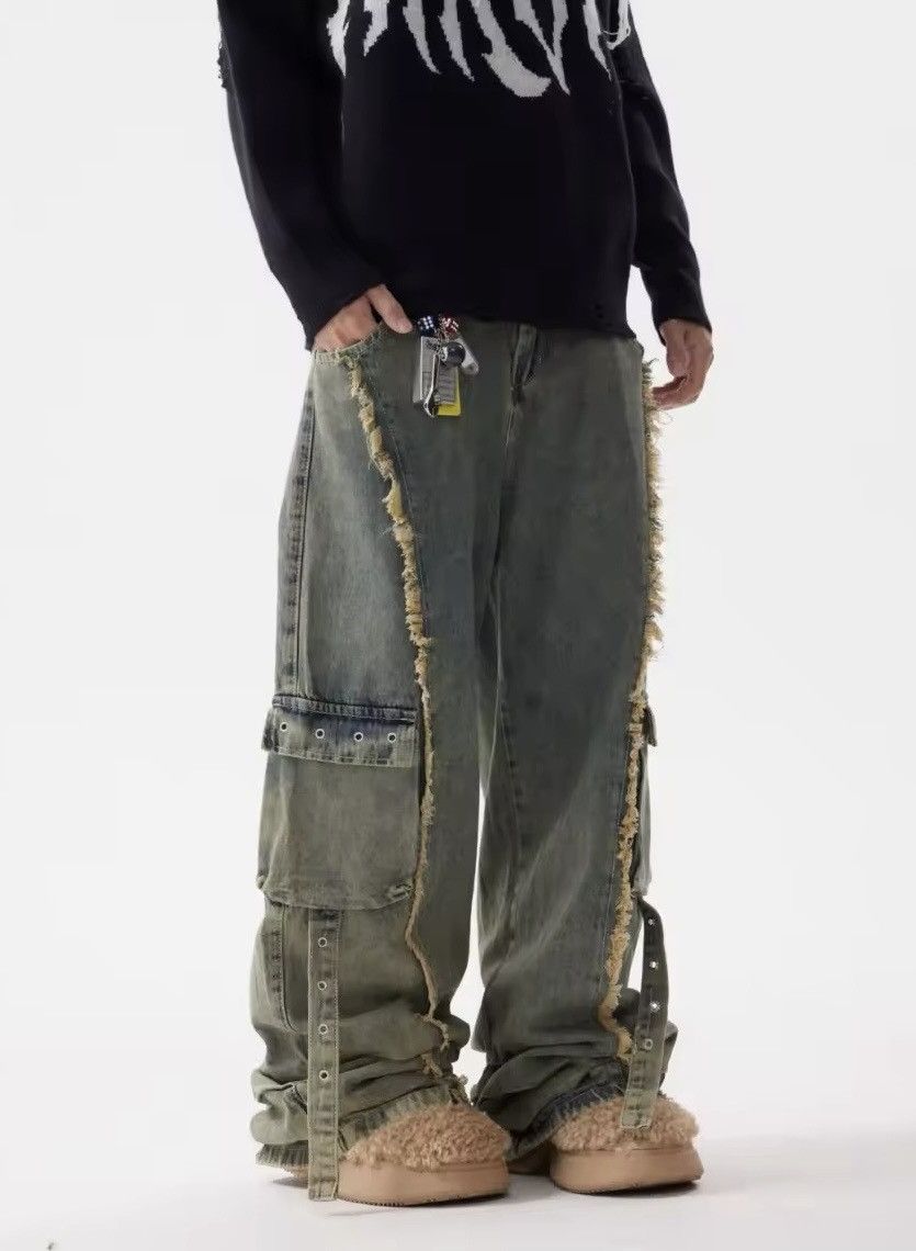 Japanese Brand × Jean Light Wash Multi-pocket Stacked Jeans Size US 30 / EU 46 - 1 Thumbnail